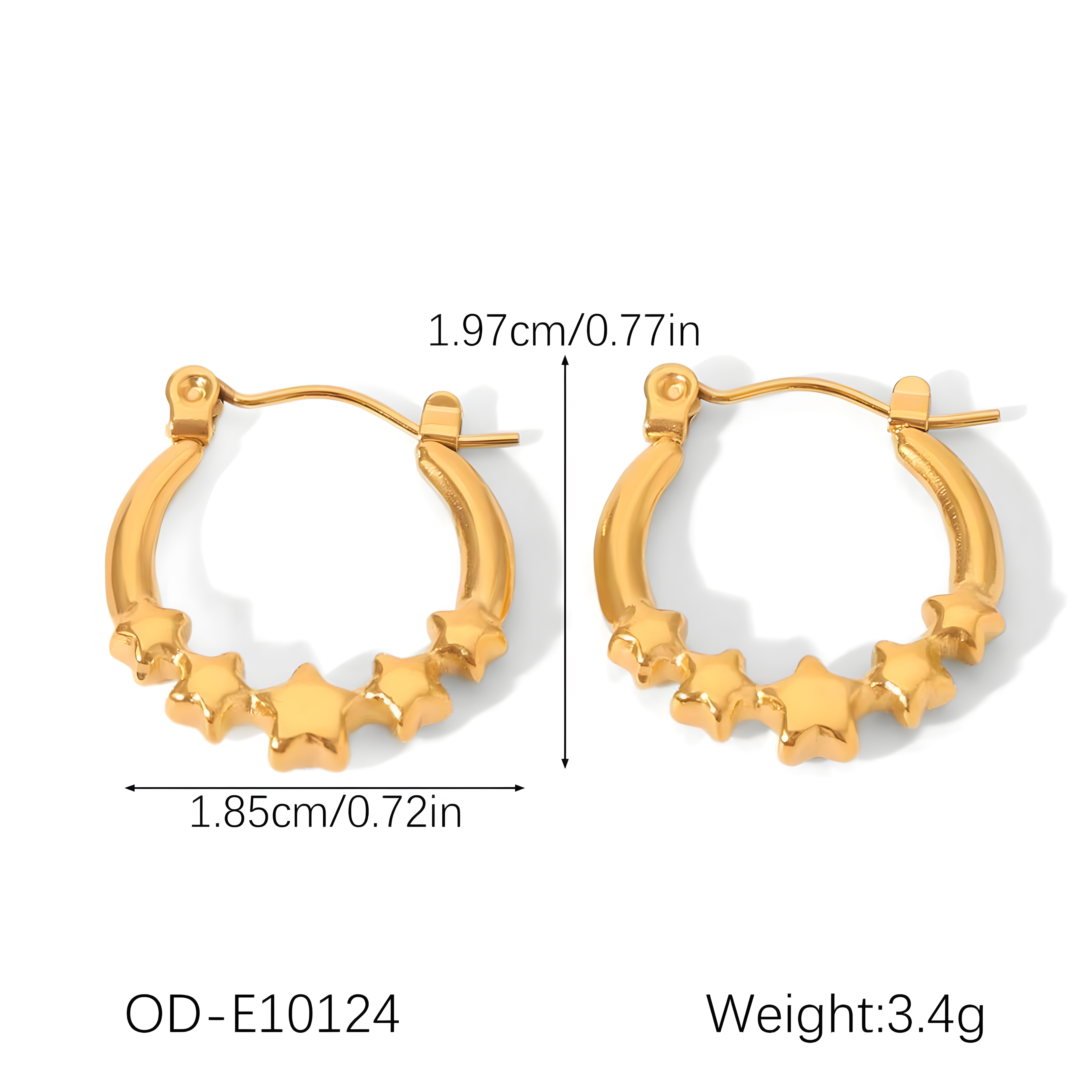 U-Shaped Star Earrings
