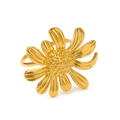 Sunflower Stainless Steel Plating 18k Gold Plated Open Ring - Mirellien Jewelry