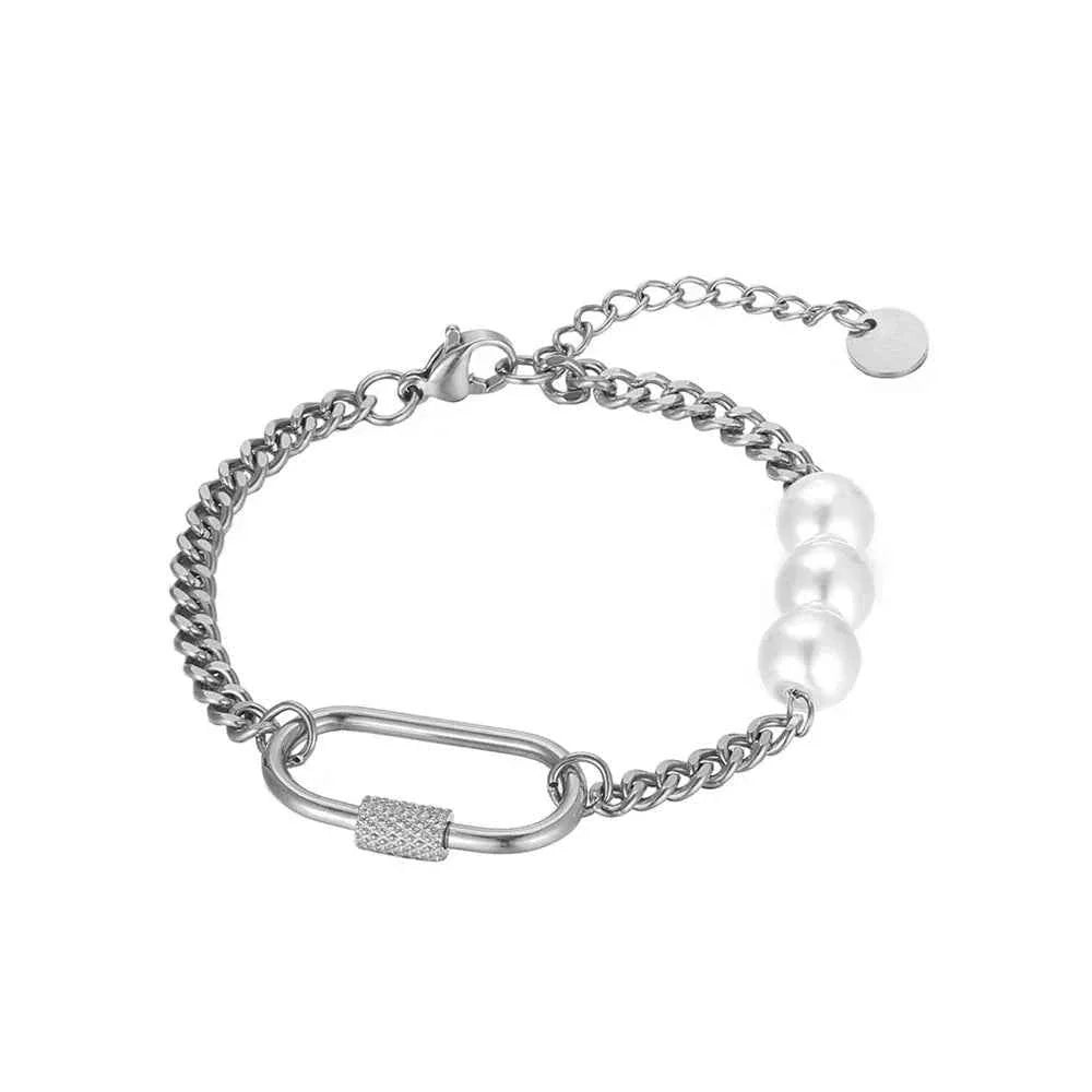 Geometric Pearl Bracelet