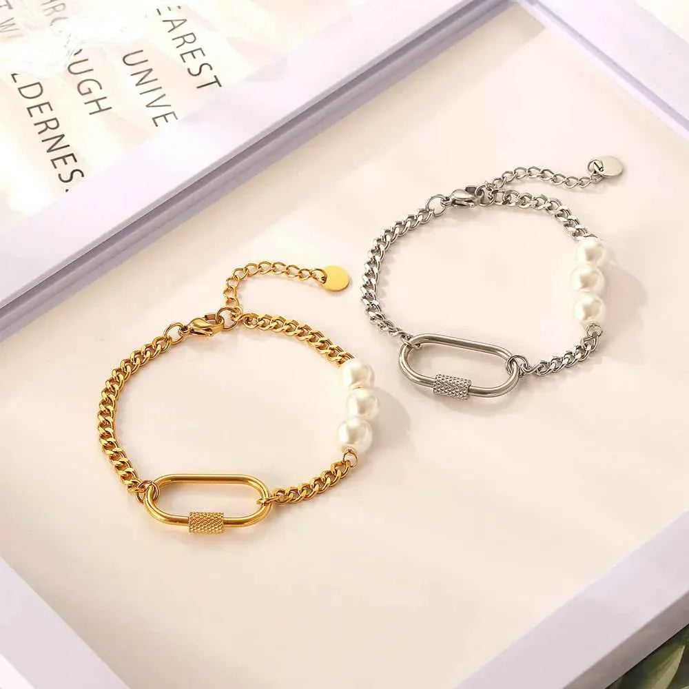 Geometric Pearl Bracelet