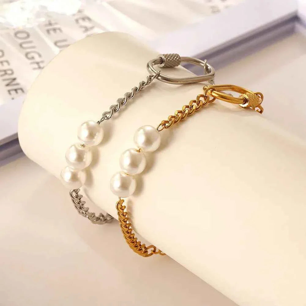 Geometric Pearl Bracelet