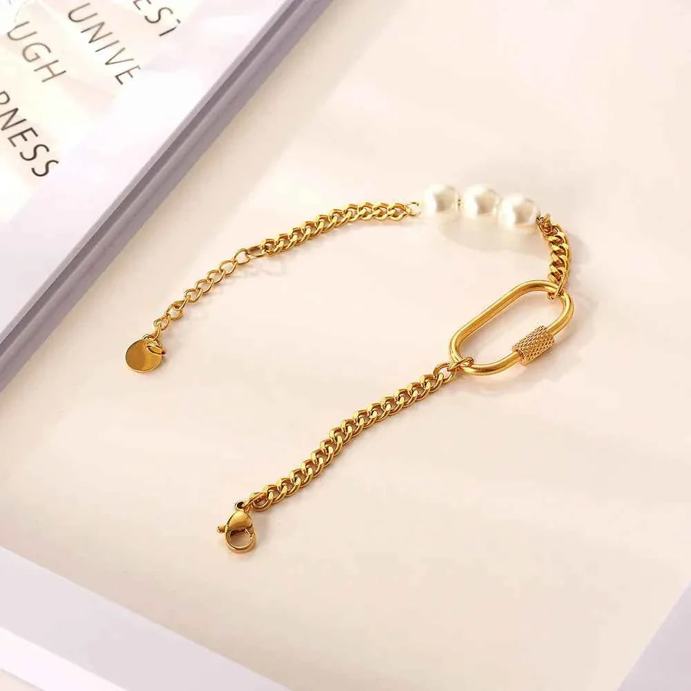 Geometric Pearl Bracelet