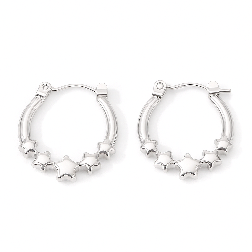 U-Shaped Star Earrings