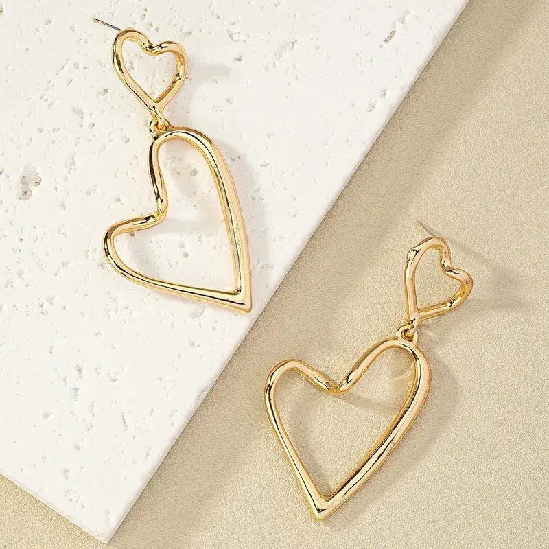 Modern Style Heart Shape Alloy Women'S Drop Earrings MIRELLIEN