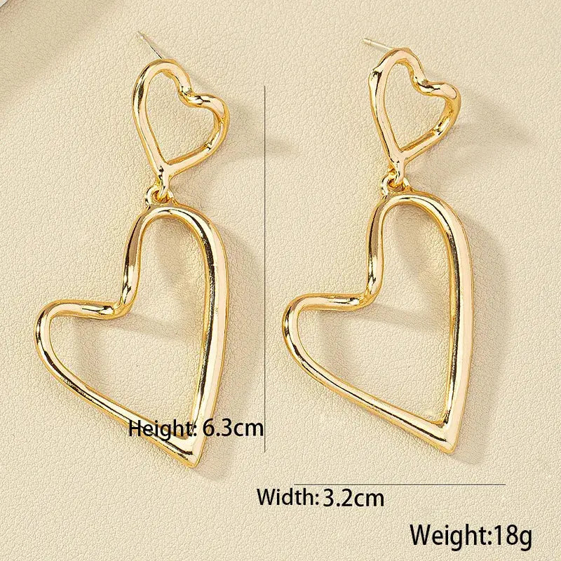 Modern Style Heart Shape Alloy Women'S Drop Earrings MIRELLIEN