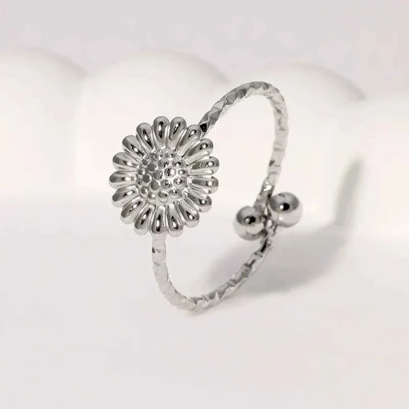Gold Plated Adjustable Daisy Flower Ring