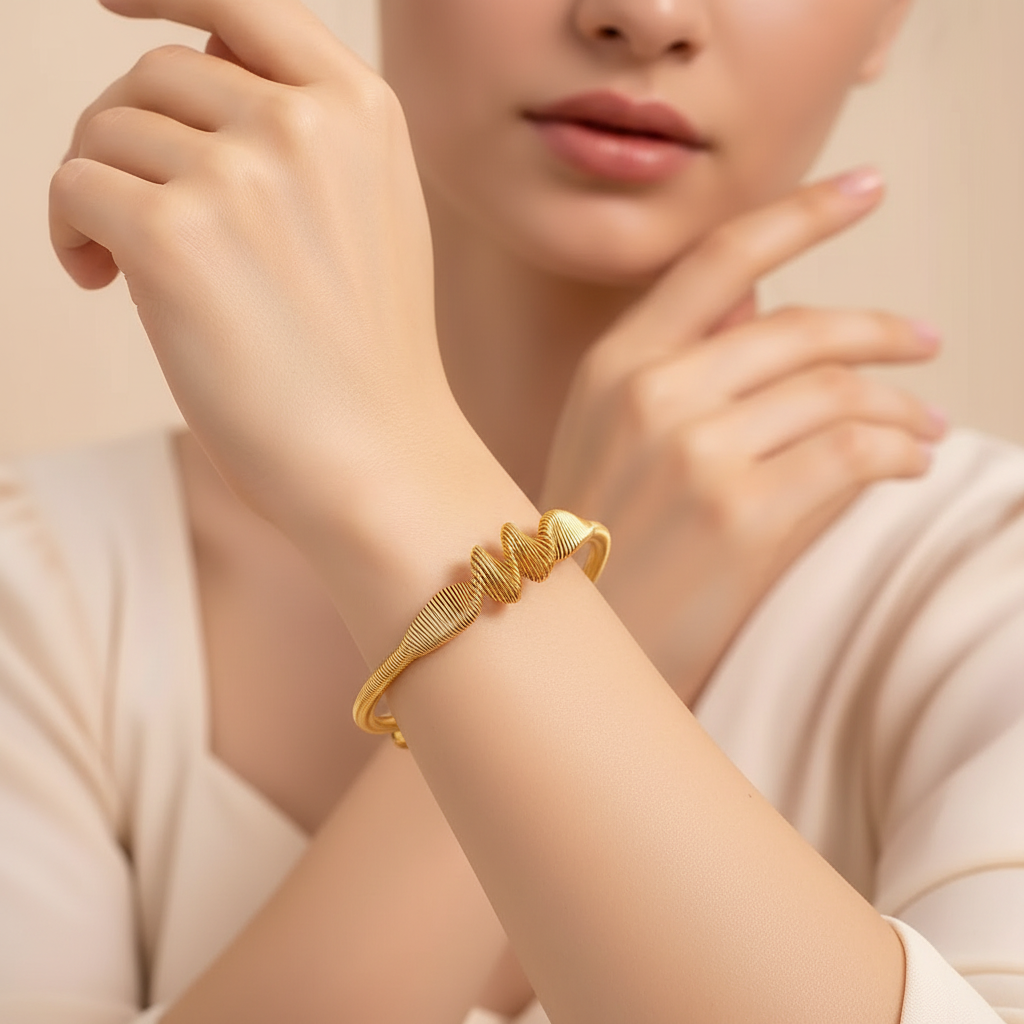 Spiral Accent Bangle - Mirellien Jewelry