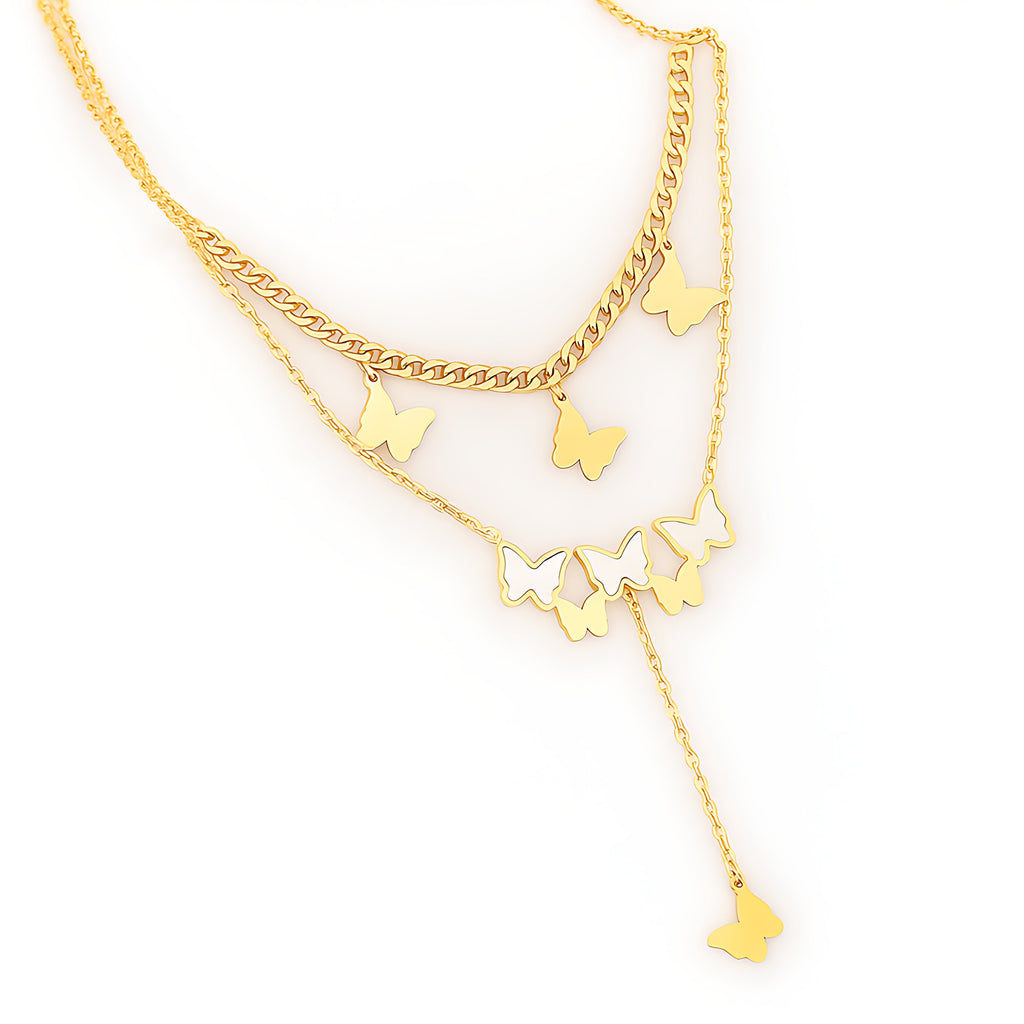 Butterfly Layered Necklace - Mirellien Jewelry