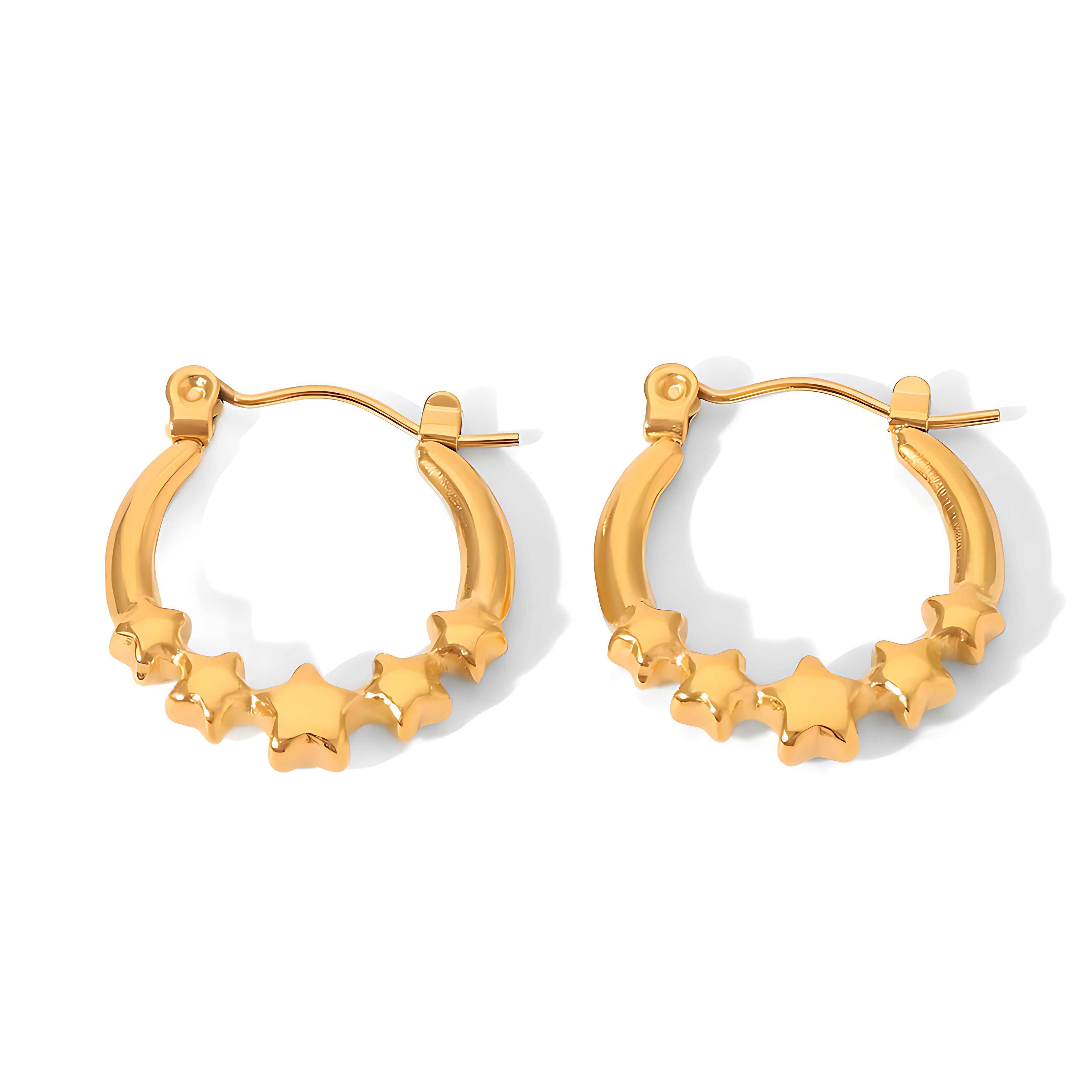 U-Shaped Star Earrings - Mirellien Jewelry