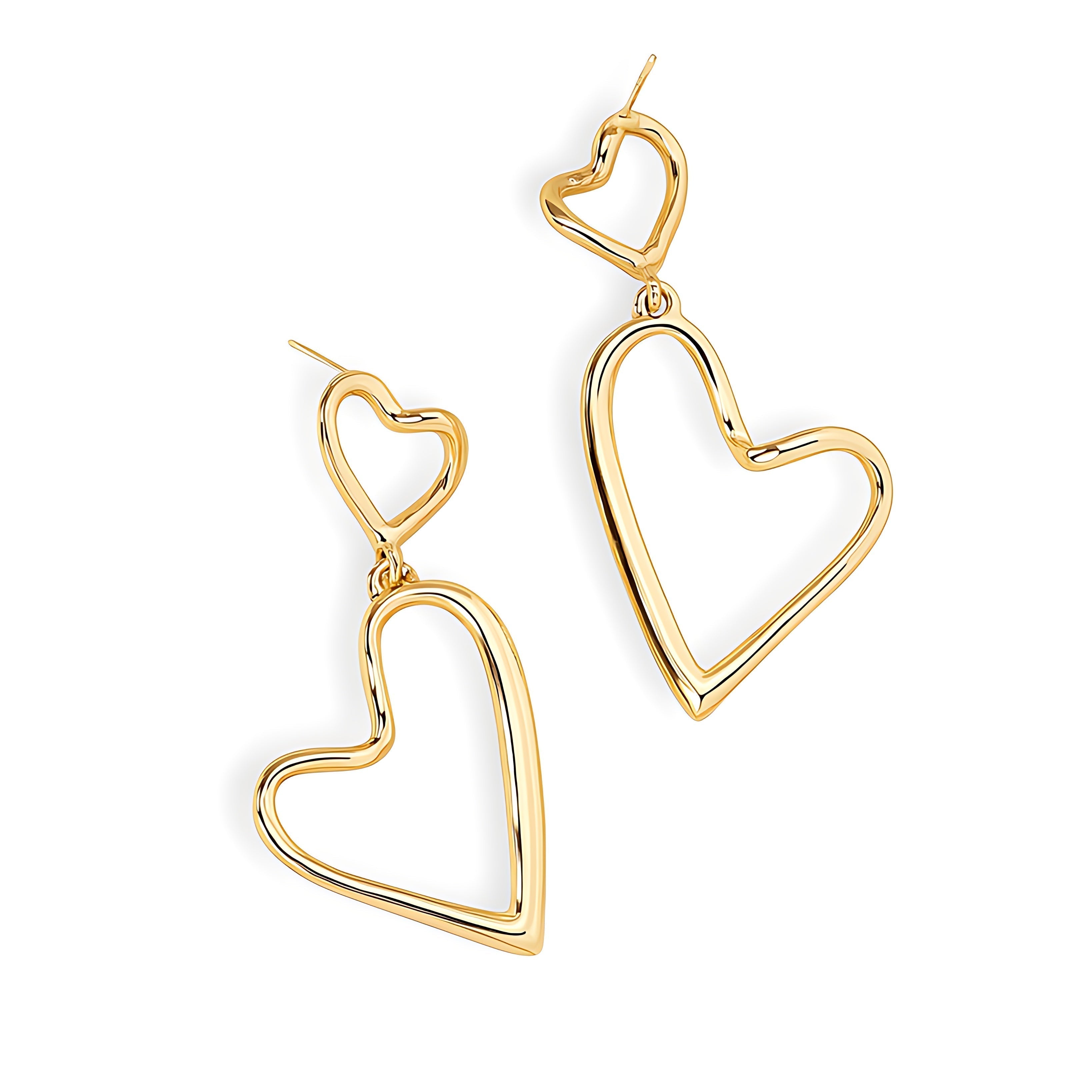 Modern Style Heart Shape Alloy Women Drop Earrings - Mirellien Jewelry