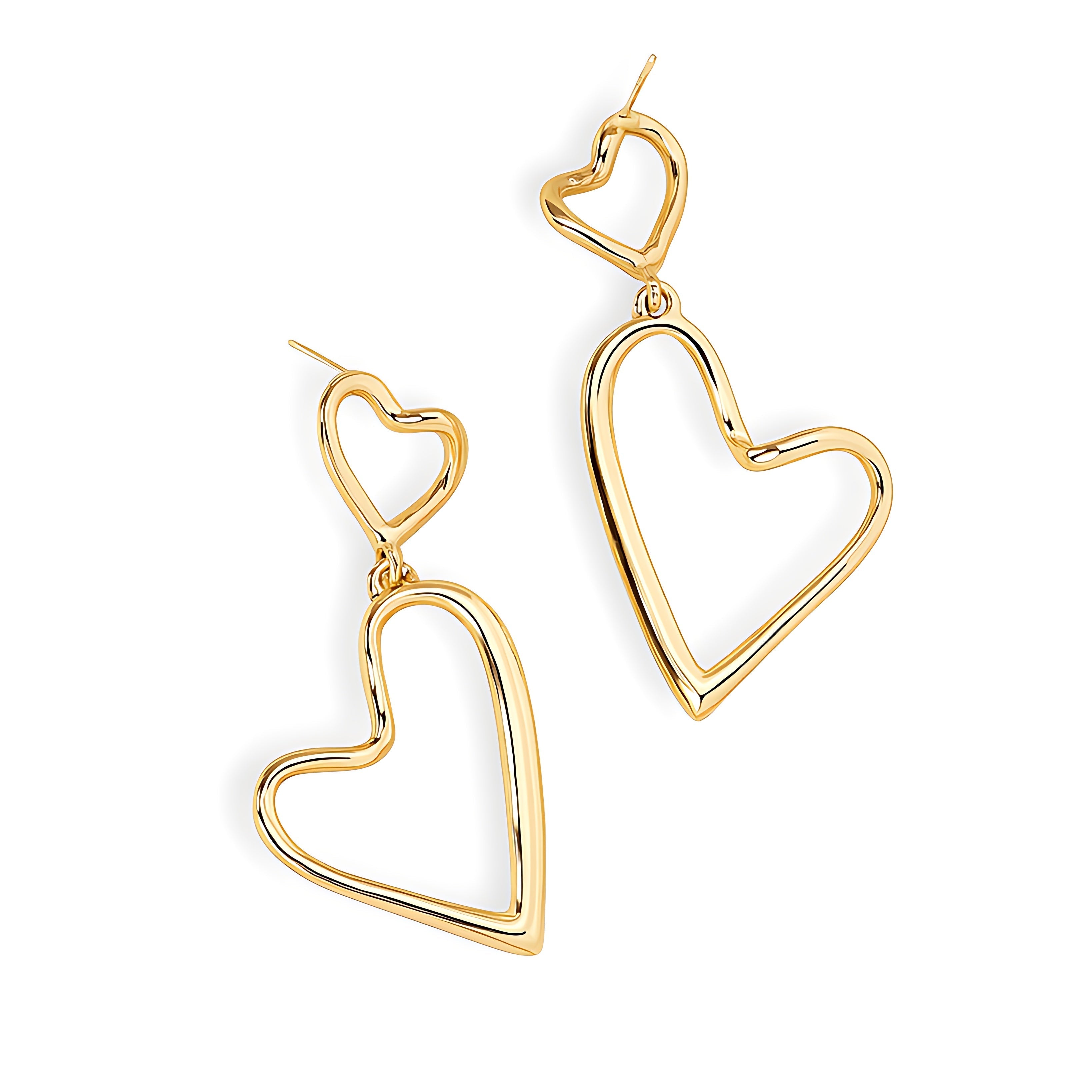 Modern Style Heart Shape Alloy Women Drop Earrings - Mirellien Jewelry
