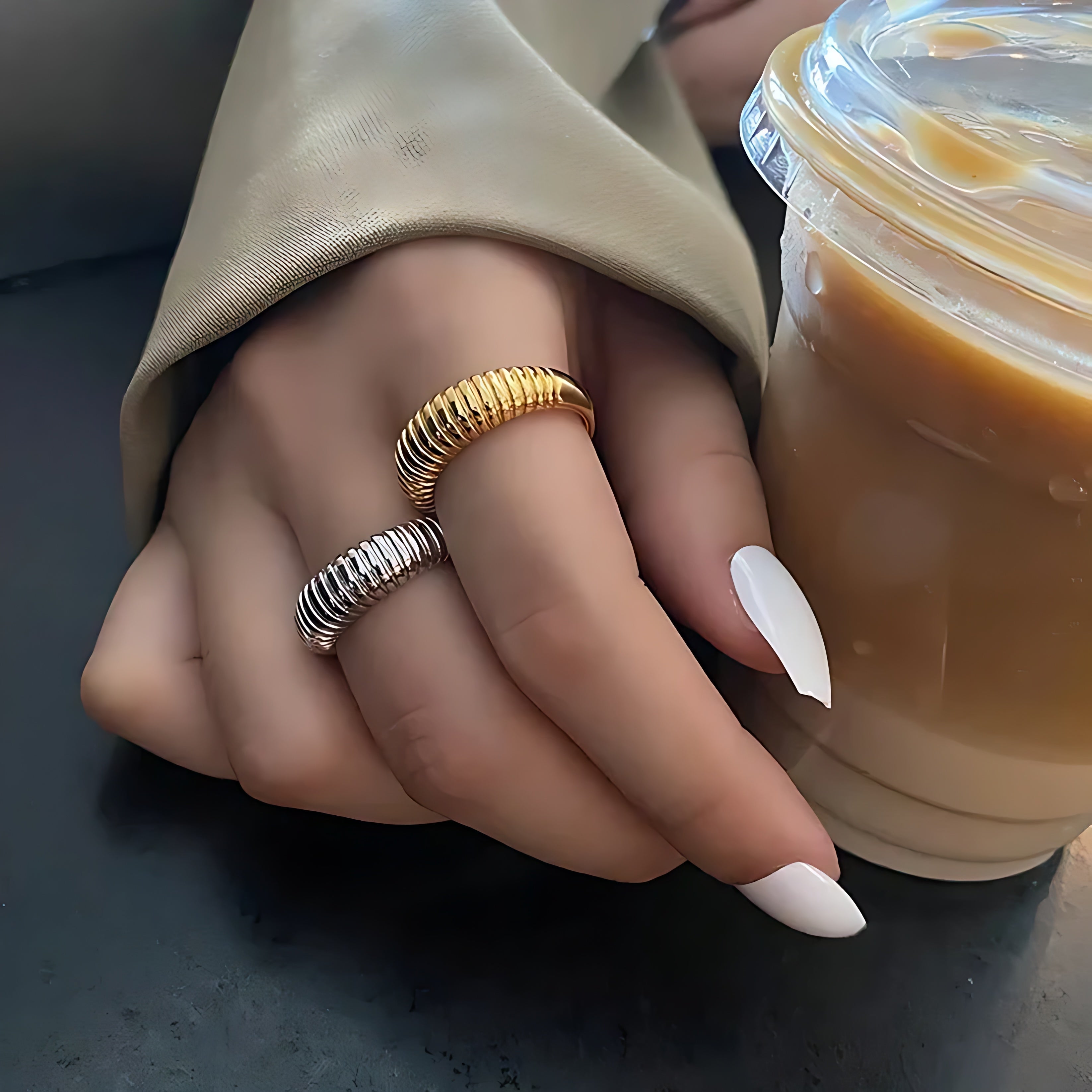 Adjustable French Croissant Ring - Mirellien Jewelry