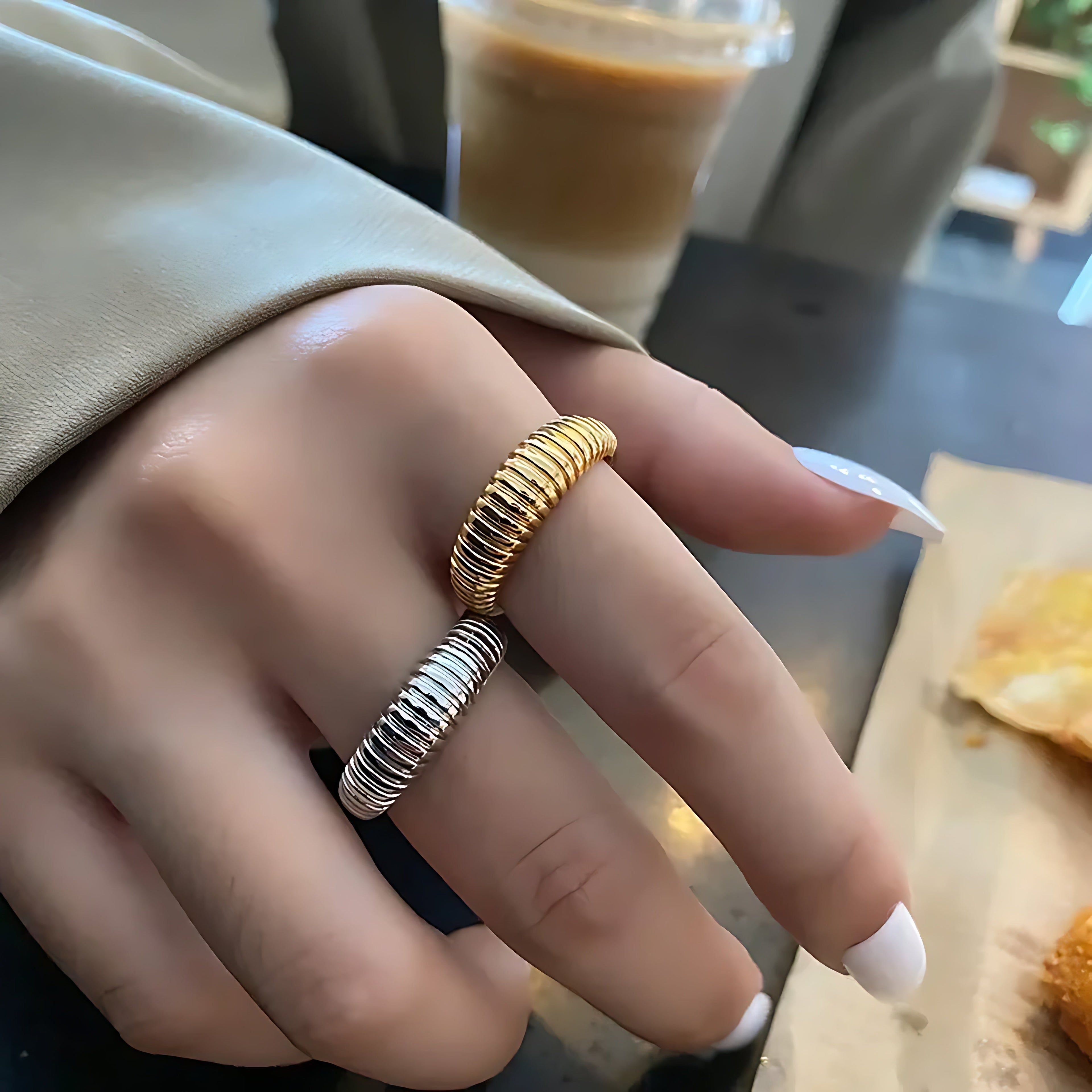 Adjustable French Croissant Ring - Mirellien Jewelry