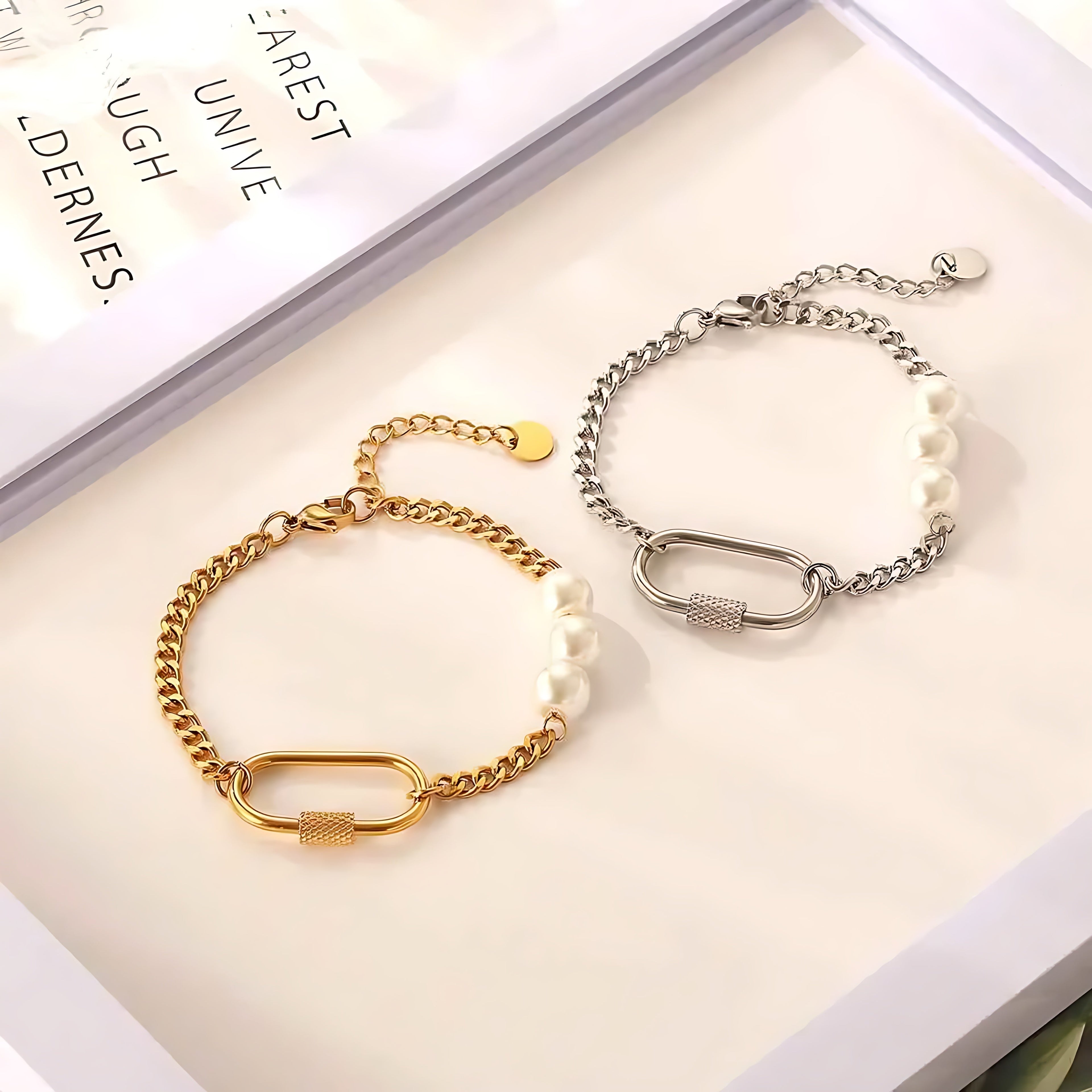 Geometric Pearl Bracelet - Mirellien Jewelry