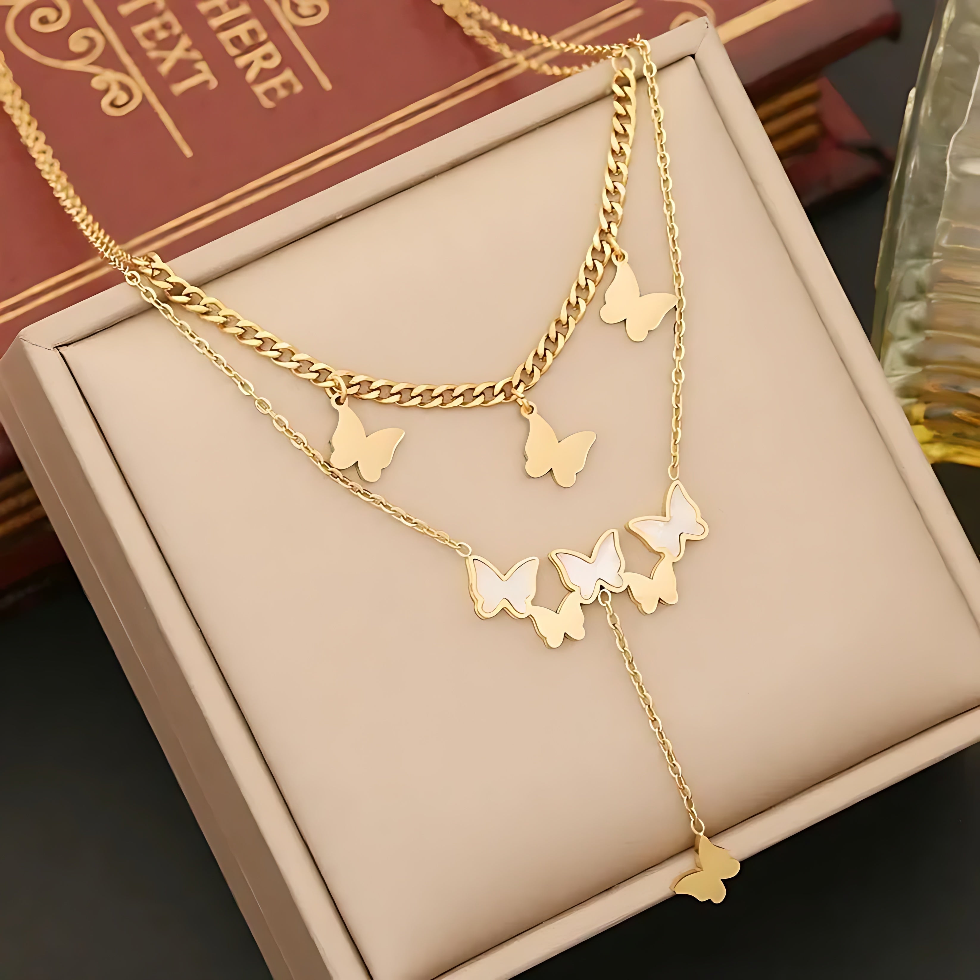 Butterfly Layered Necklace - Mirellien Jewelry