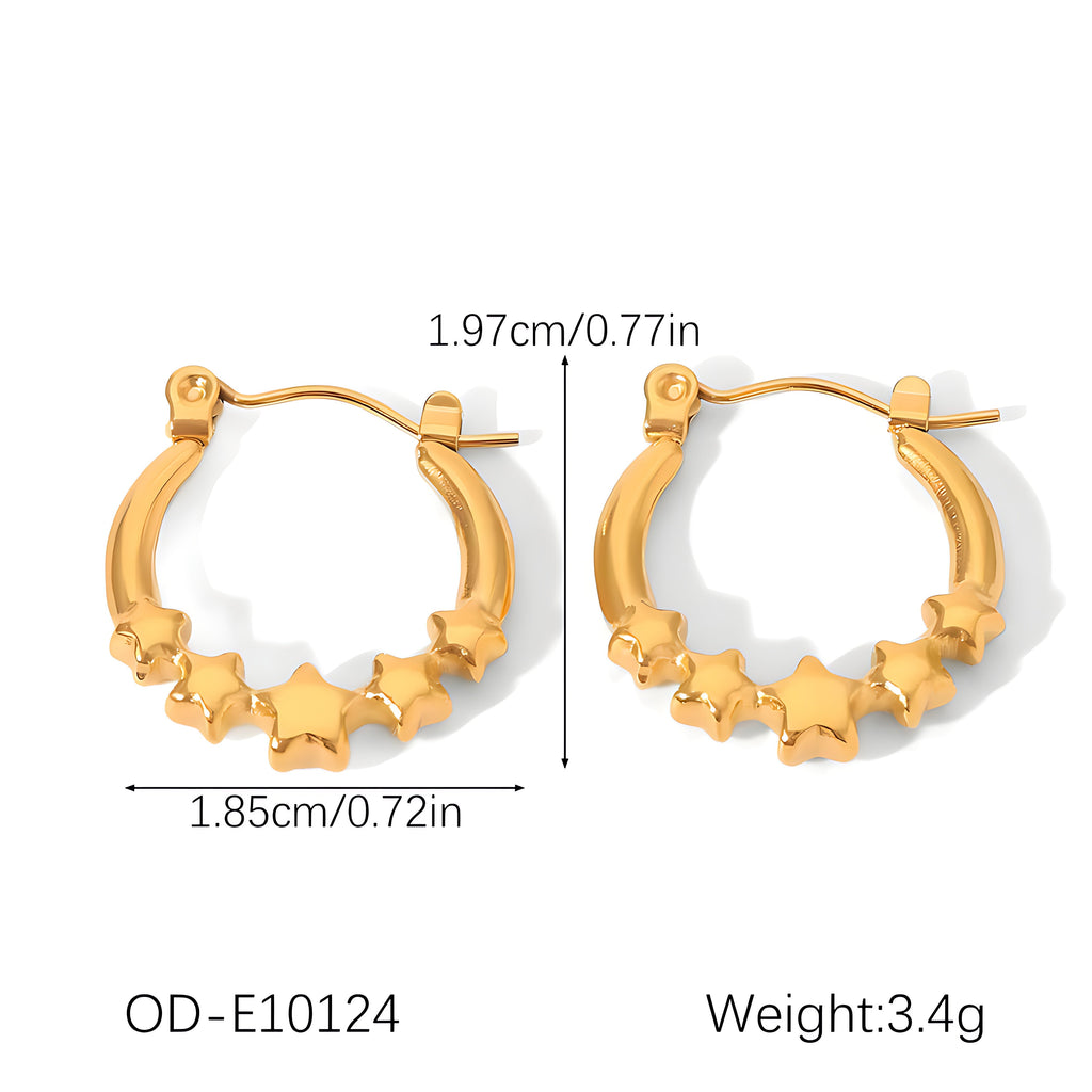 U-Shaped Star Earrings - Mirellien Jewelry