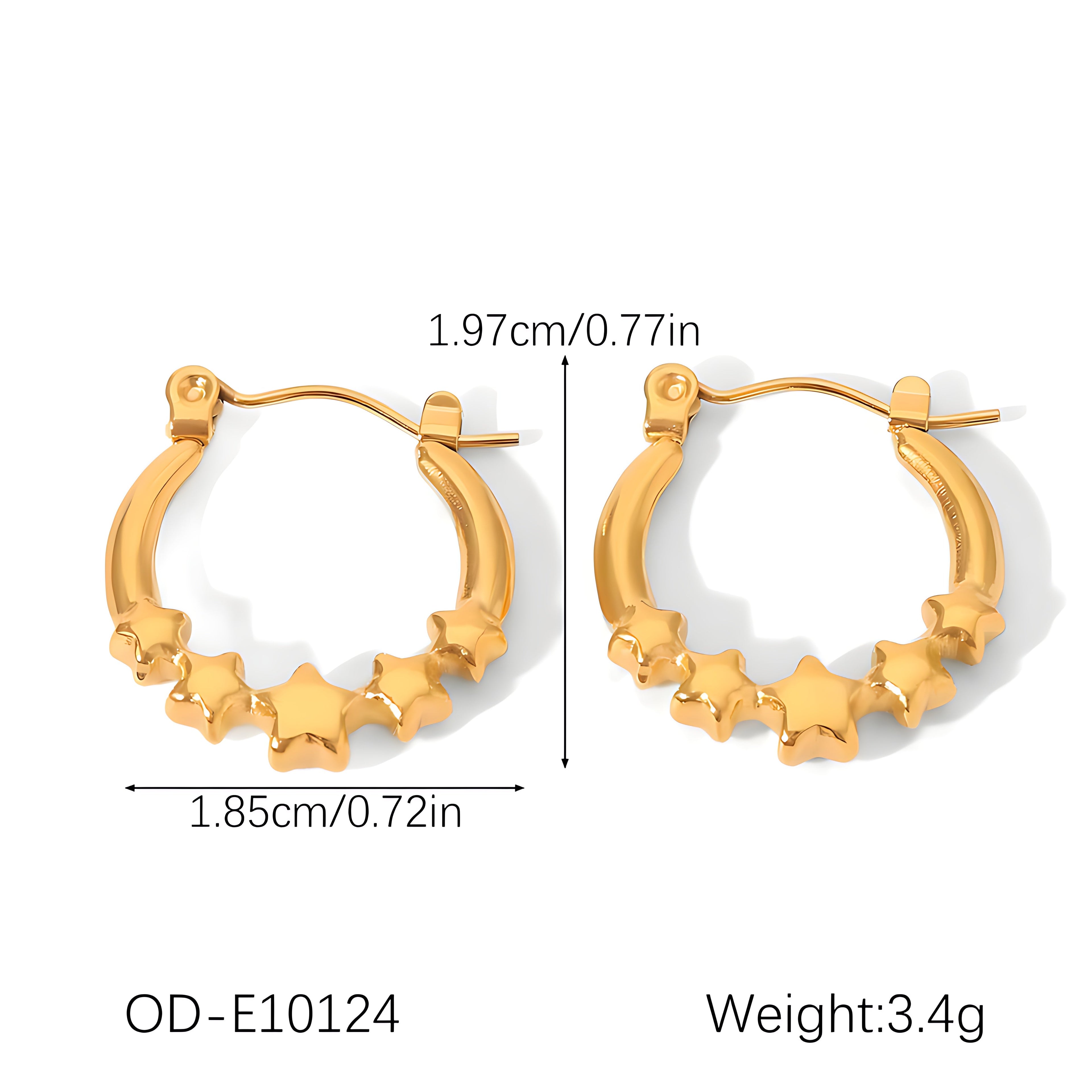 U-Shaped Star Earrings - Mirellien Jewelry