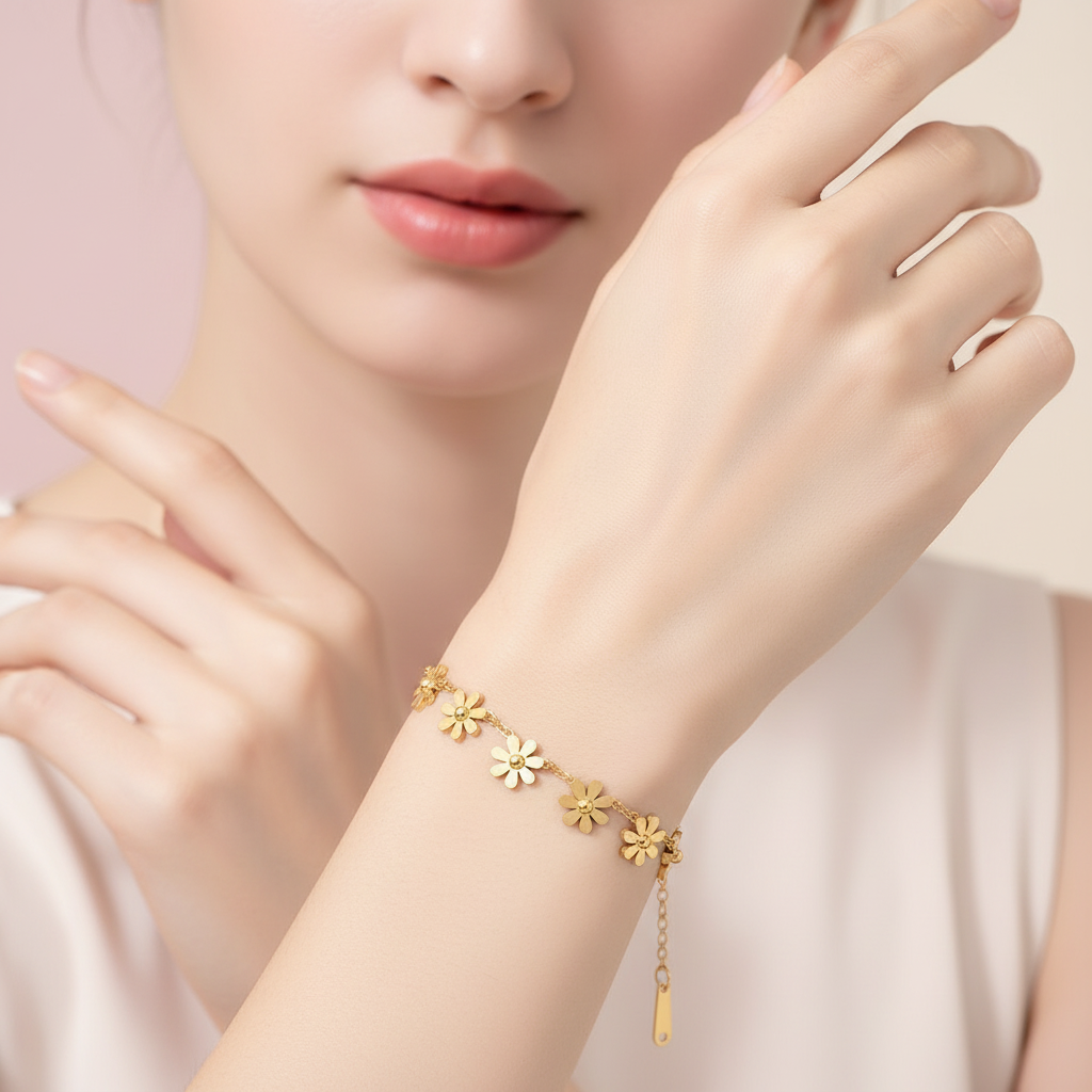 Geometric Flower Bracelet - Mirellien Jewelry