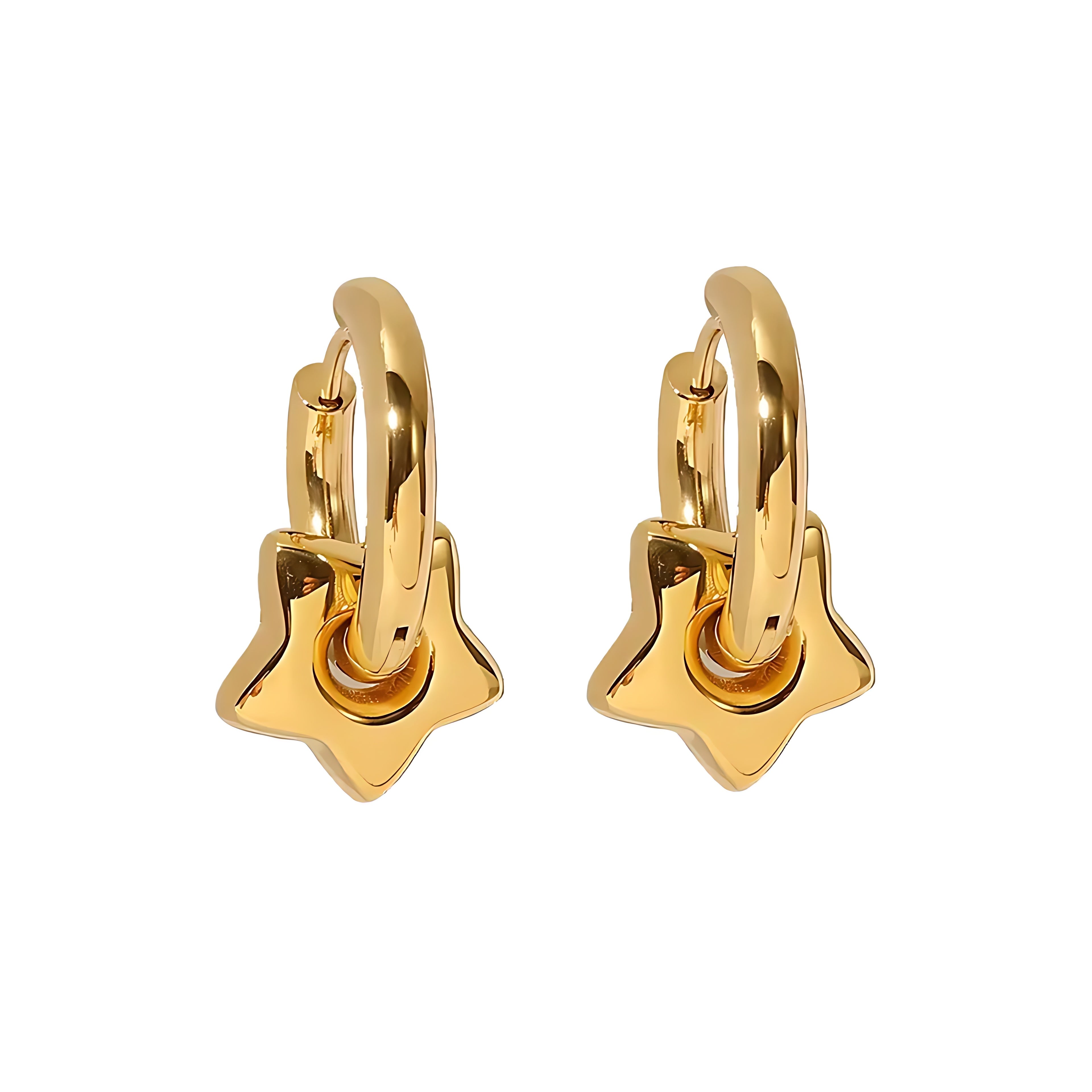 Fashion Star Plating Stainless Steel Gold Plated Earrings - Mirellien Jewelry