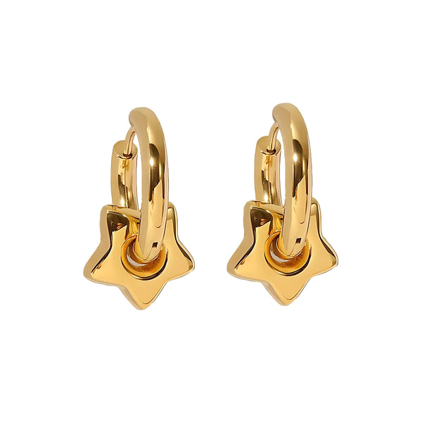 Fashion Star Plating Stainless Steel Gold Plated Earrings - Mirellien Jewelry