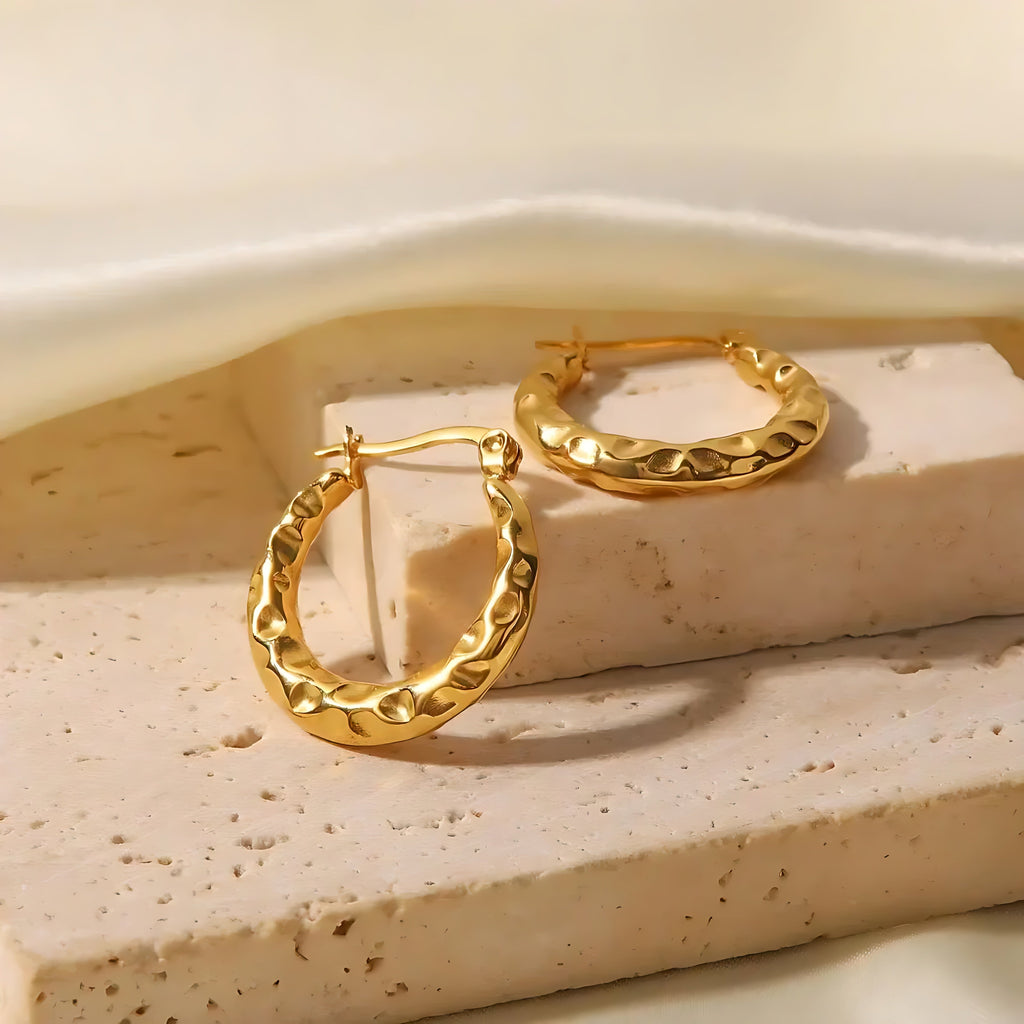 Gold Geometric Hoops - Mirellien Jewelry