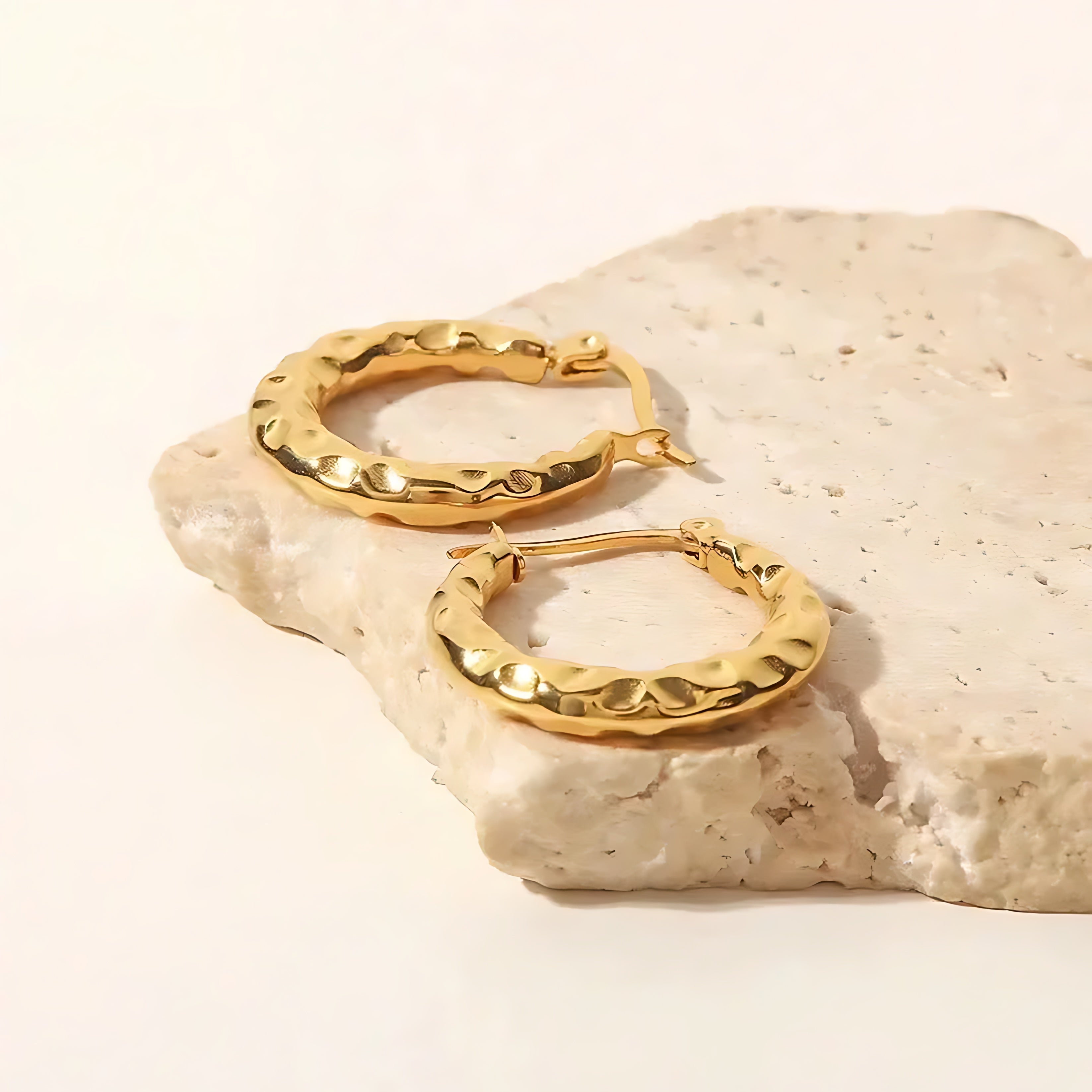 Gold Geometric Hoops - Mirellien Jewelry
