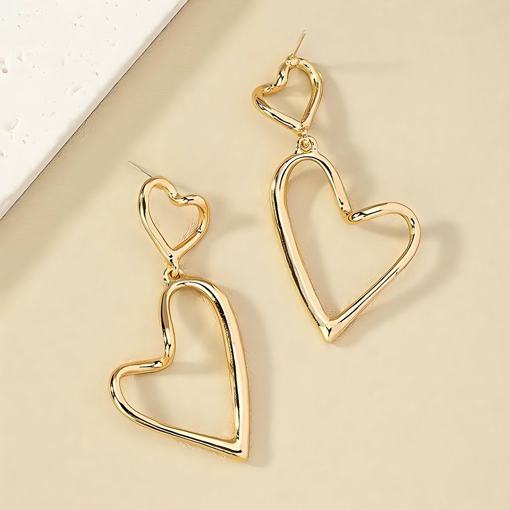 Modern Style Heart Shape Alloy Women Drop Earrings - Mirellien Jewelry