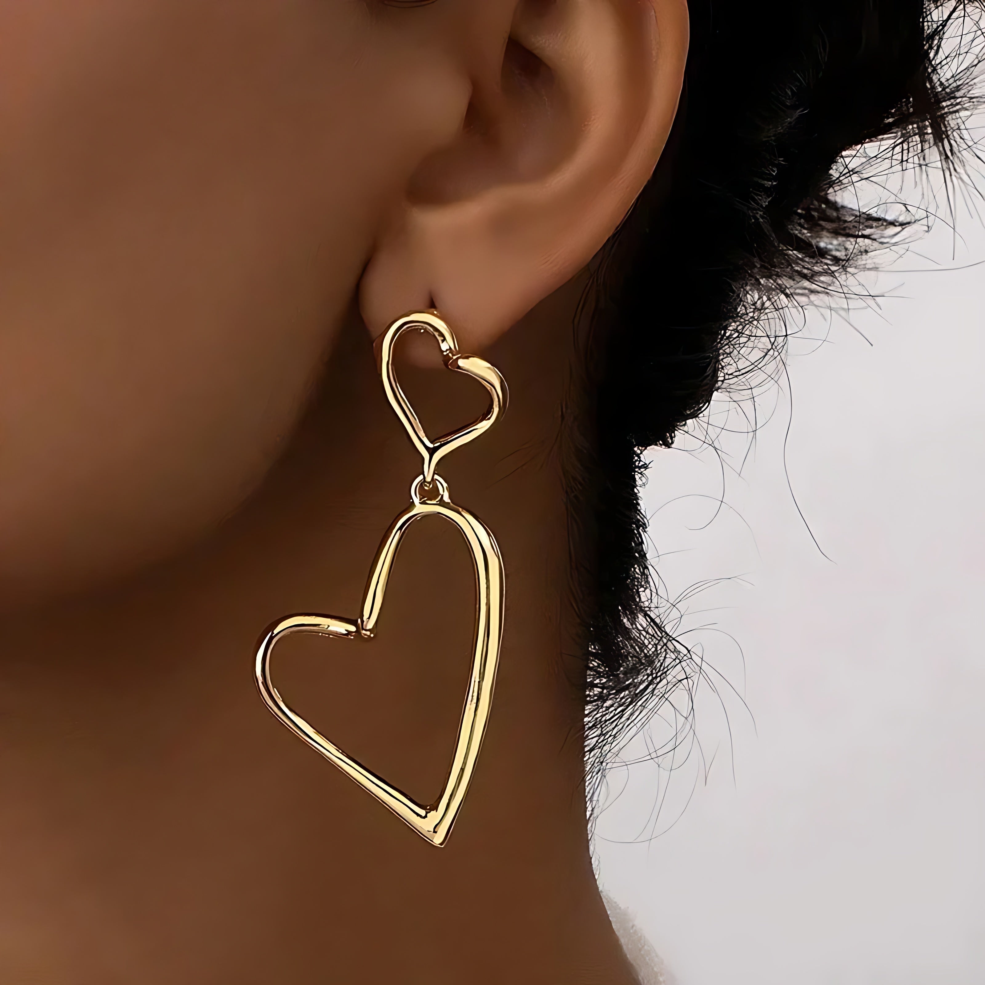 Modern Style Heart Shape Alloy Women Drop Earrings - Mirellien Jewelry