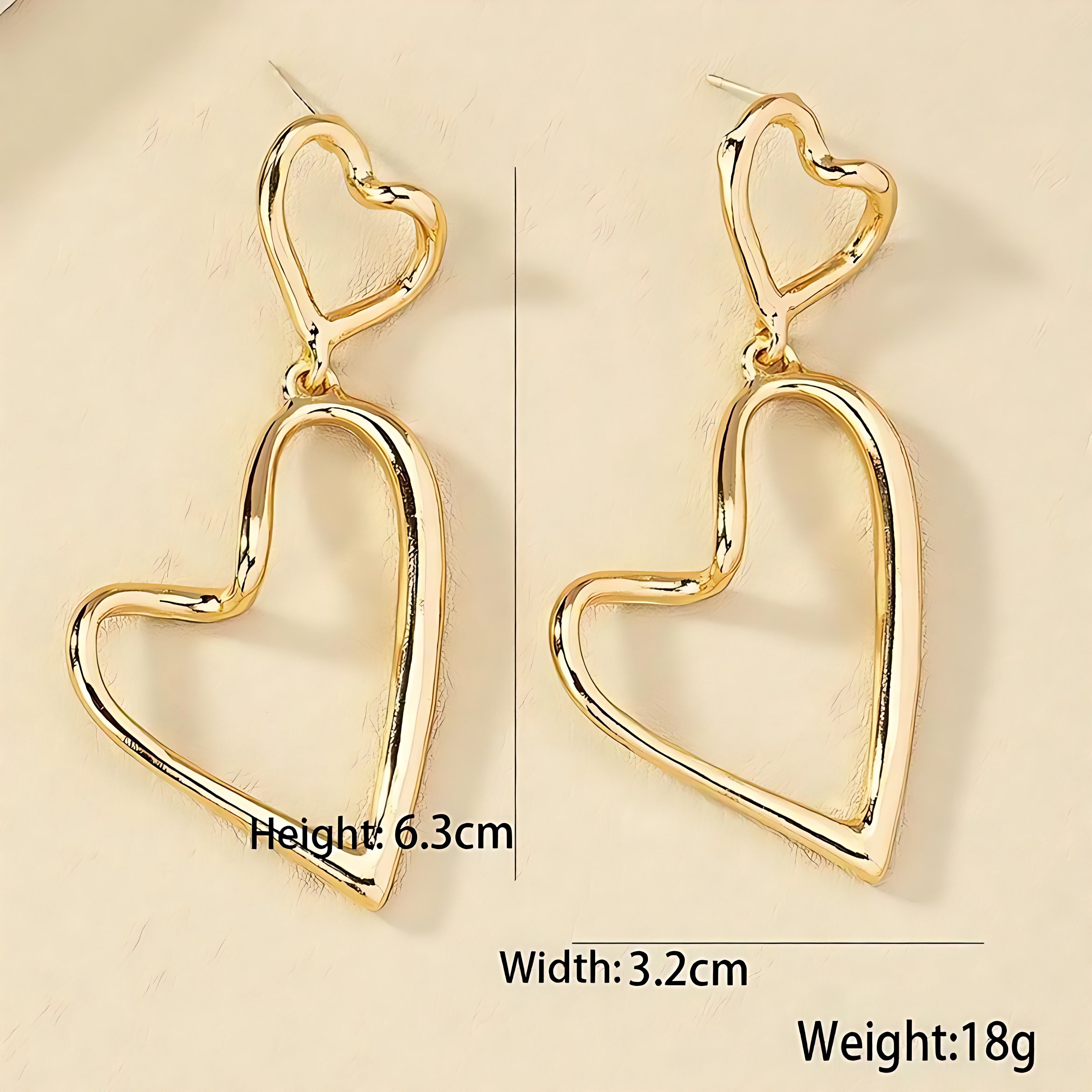 Modern Style Heart Shape Alloy Women Drop Earrings - Mirellien Jewelry