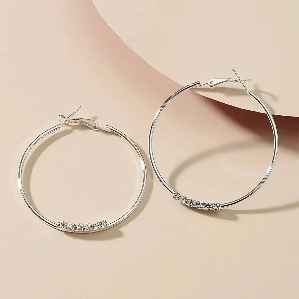 Rhinestone Hoops - Mirellien Jewelry