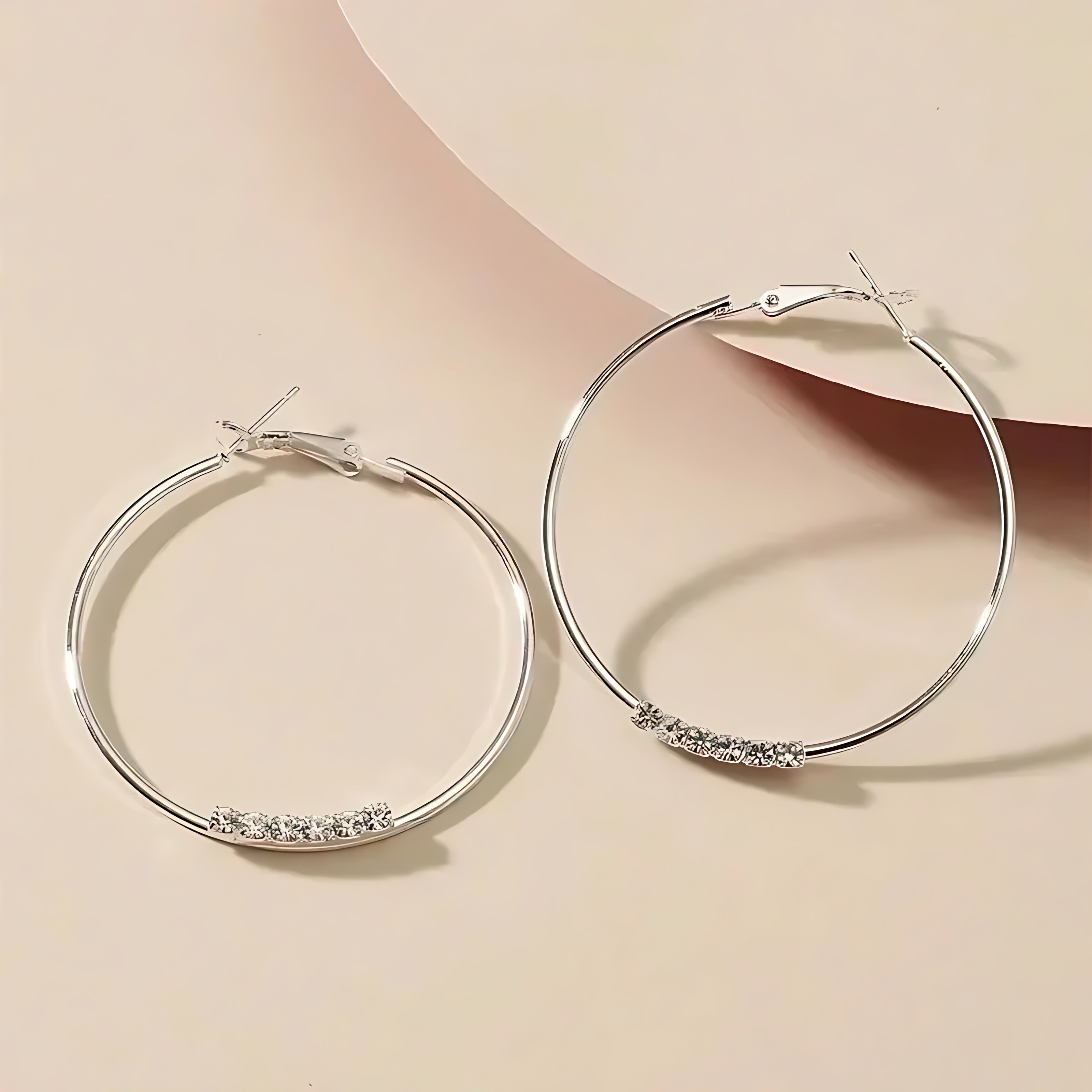 Rhinestone Hoops - Mirellien Jewelry