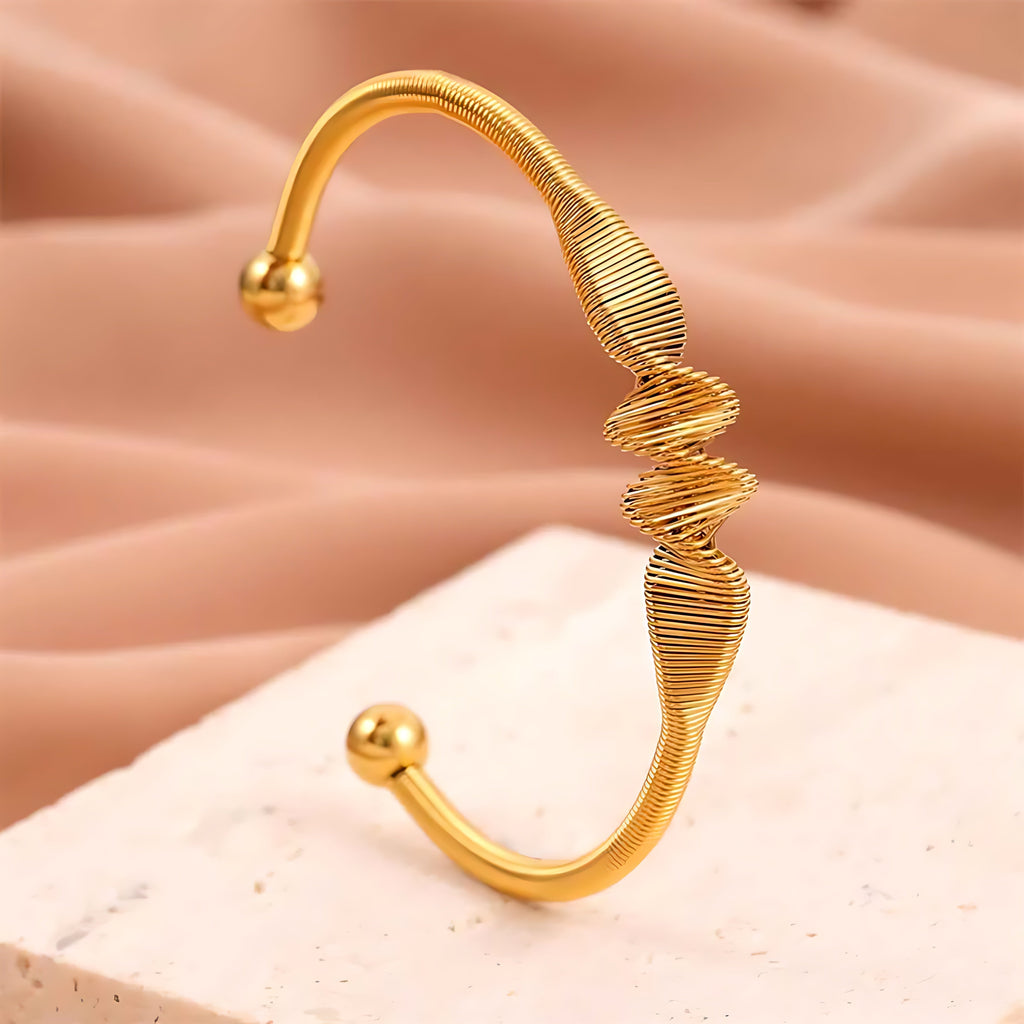 Spiral Accent Bangle - Mirellien Jewelry