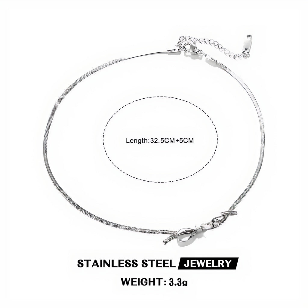 Bow Pendant Clavicle Necklace - Mirellien Jewelry