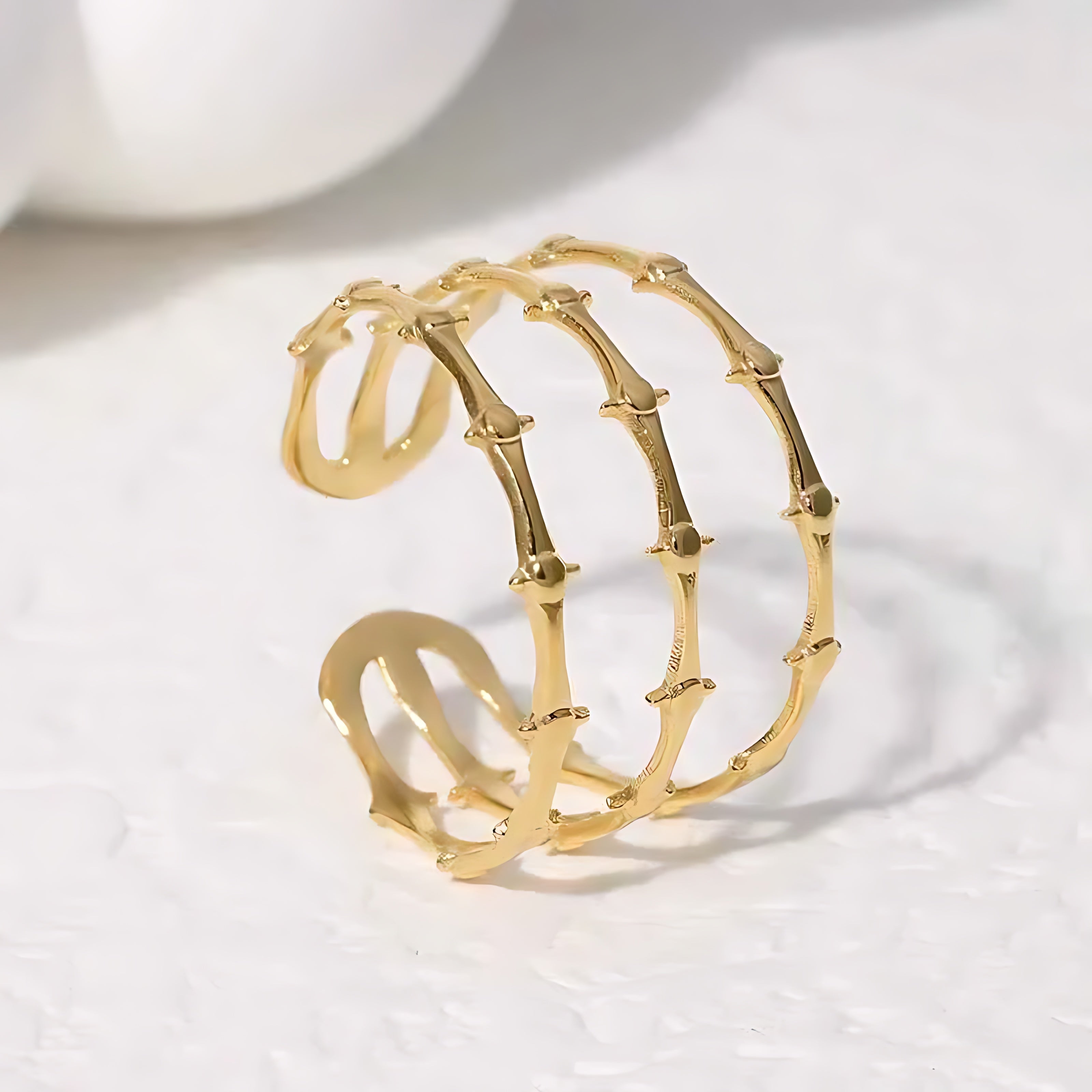 Gold Plated Adjustable Fresh Style Ring - Mirellien Jewelry