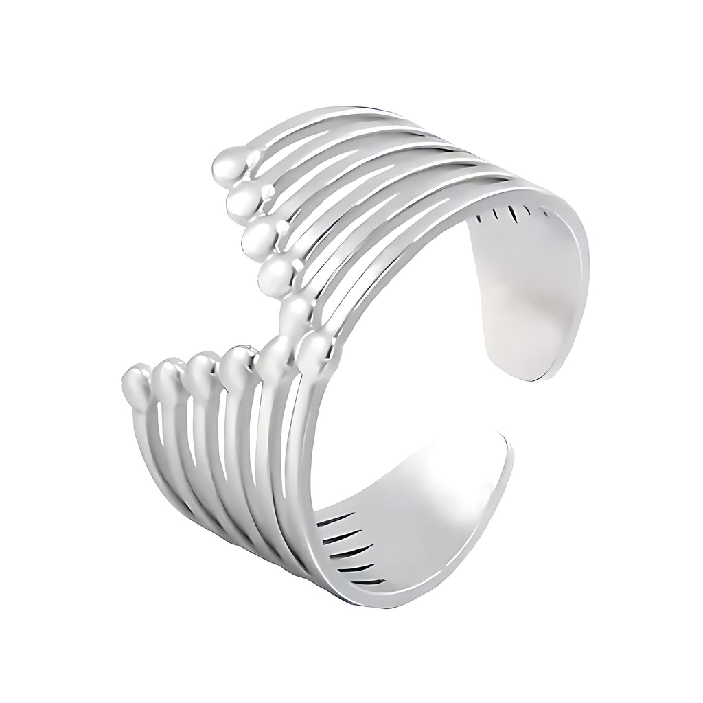 Gold Adjustable Geometric Ring - Mirellien Jewelry