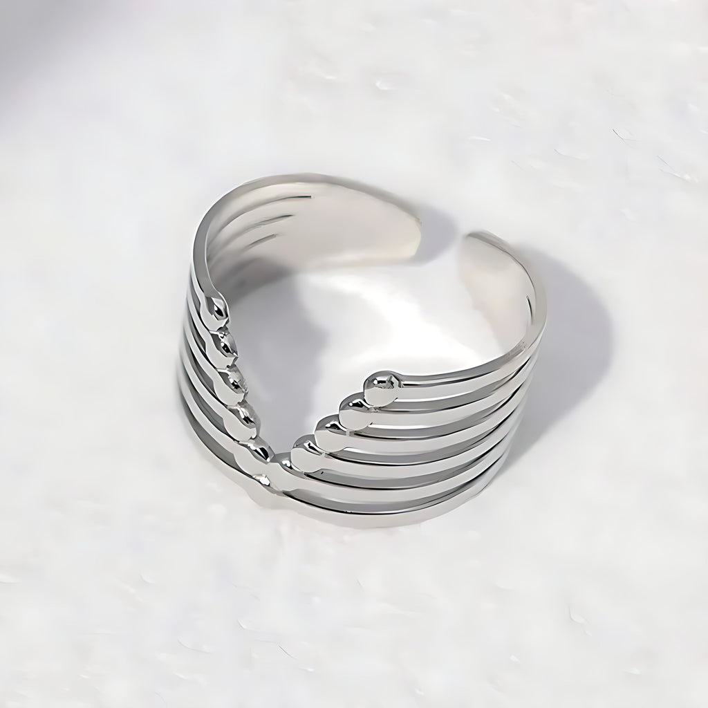 Gold Adjustable Geometric Ring - Mirellien Jewelry