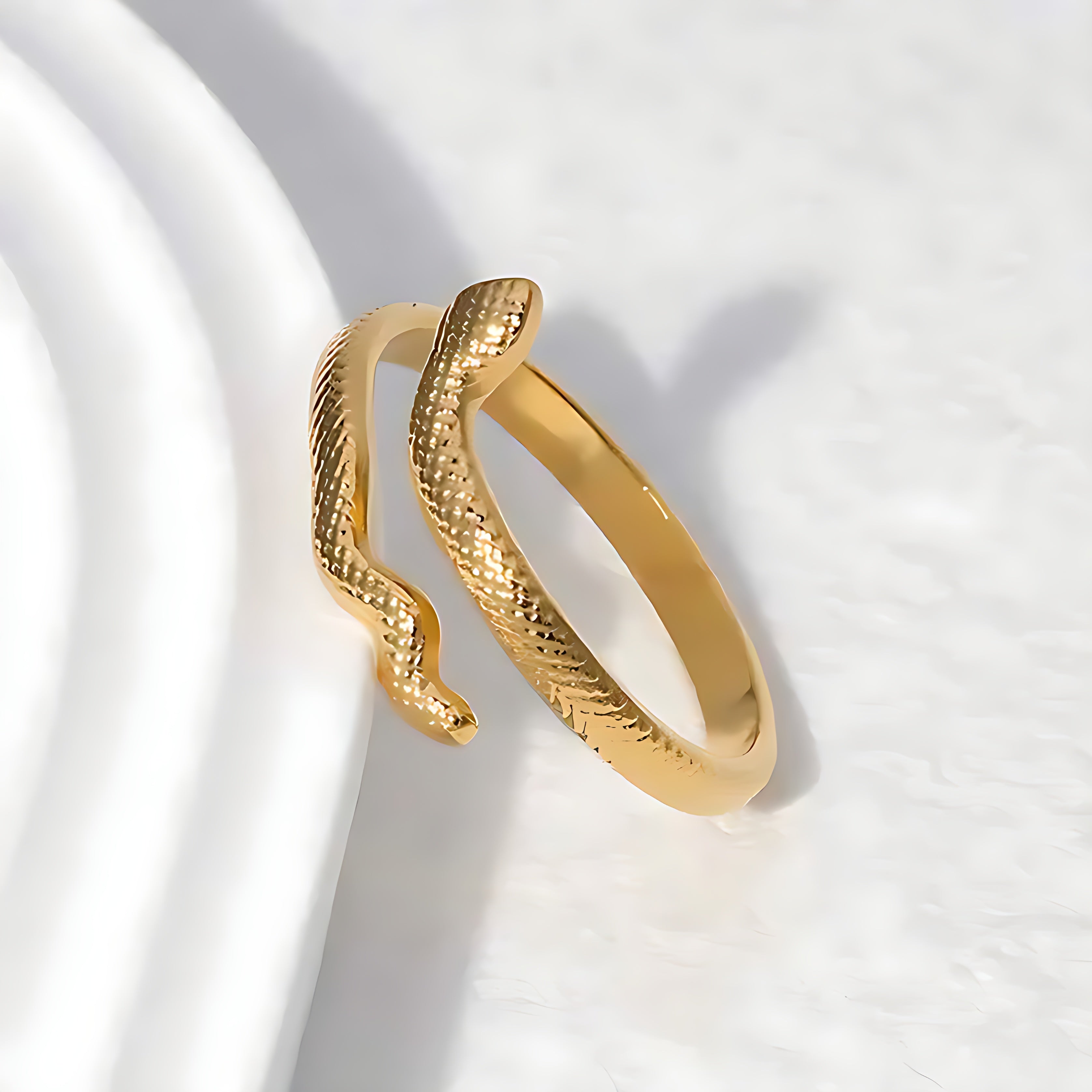 Titanium Steel Snake-Shaped Adjustable Ring - Mirellien Jewelry