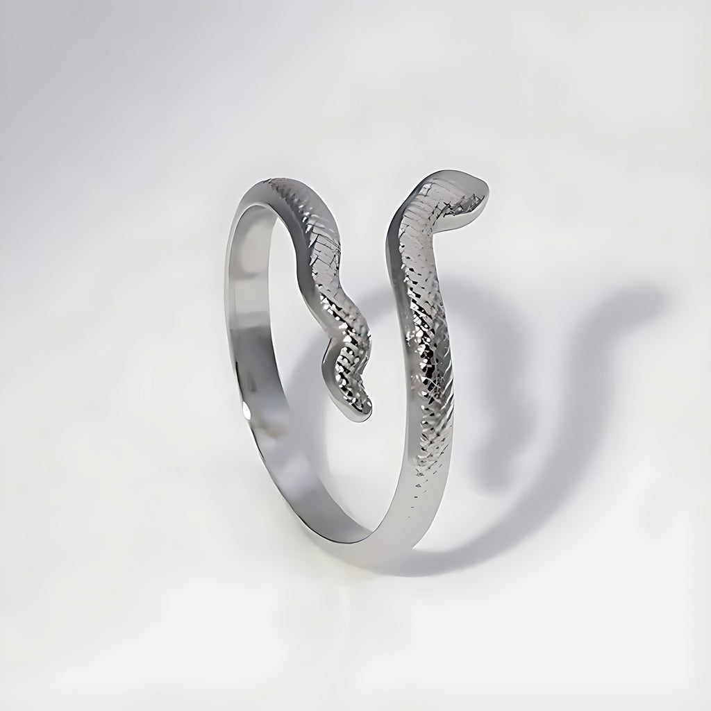 Titanium Steel Snake-Shaped Adjustable Ring - Mirellien Jewelry