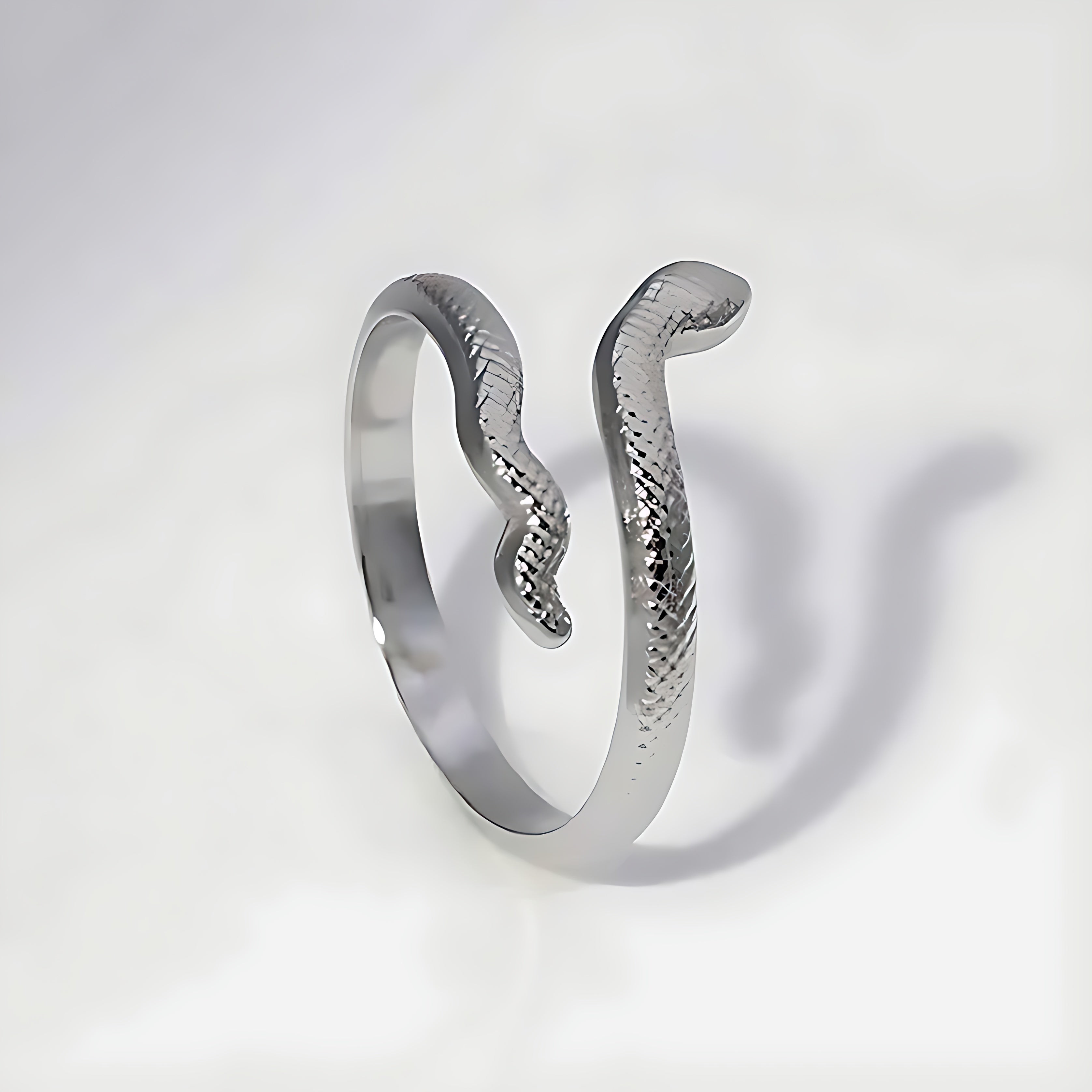 Titanium Steel Snake-Shaped Adjustable Ring - Mirellien Jewelry