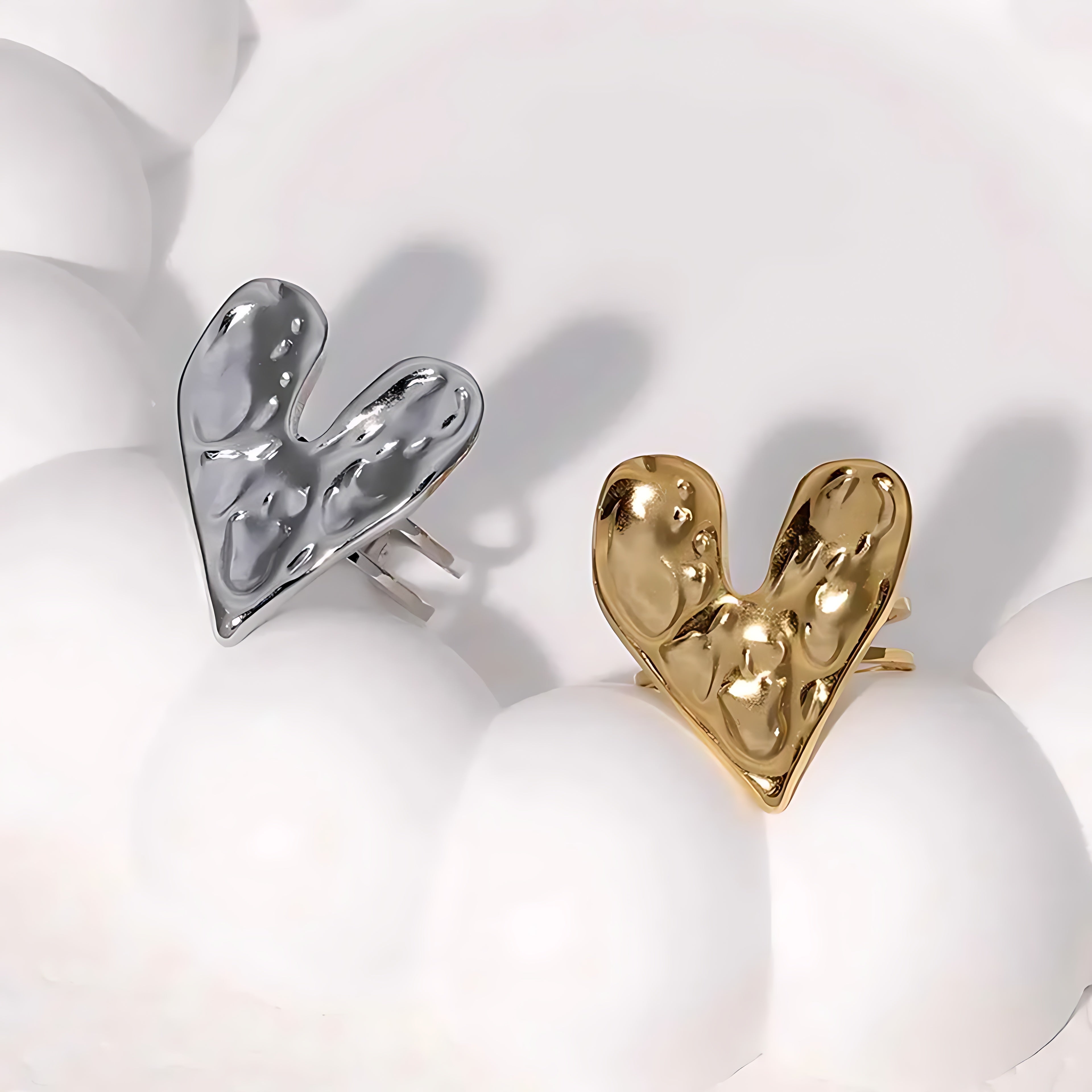 Gold Plated Adjustable Heart Ring - Mirellien Jewelry