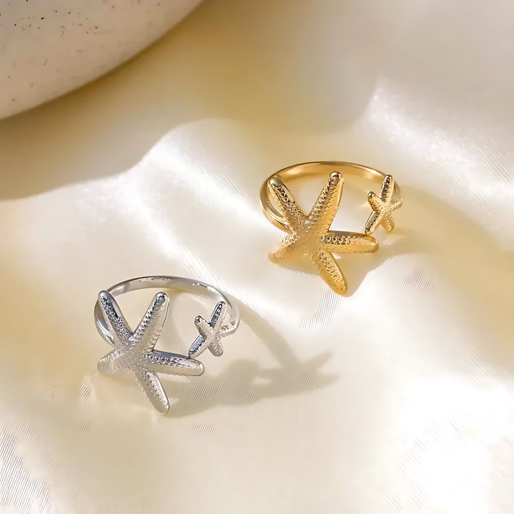 Adjustable Starfish Ring - Mirellien Jewelry