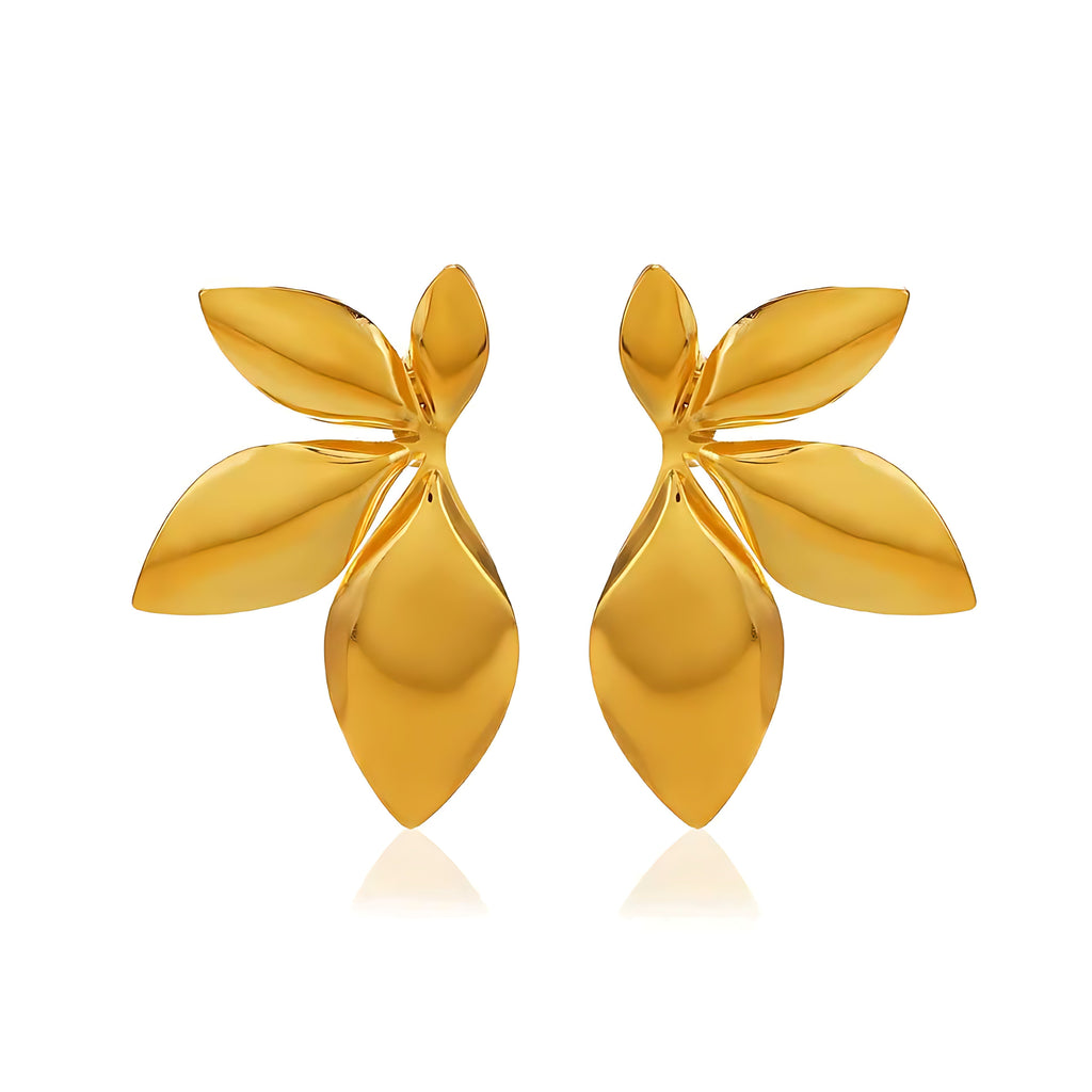 Leaf Asymmetric Earrings - Mirellien Jewelry
