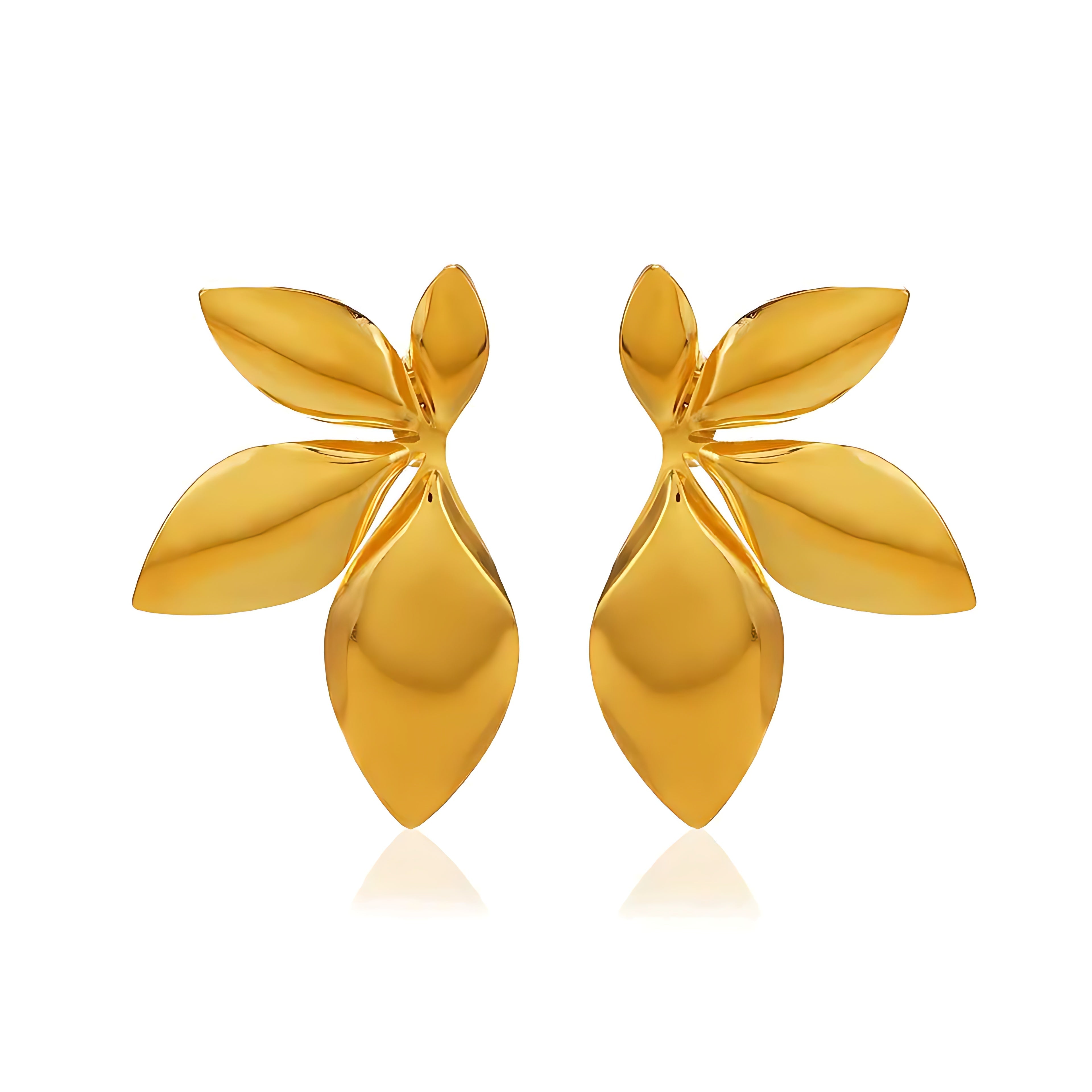 Leaf Asymmetric Earrings - Mirellien Jewelry