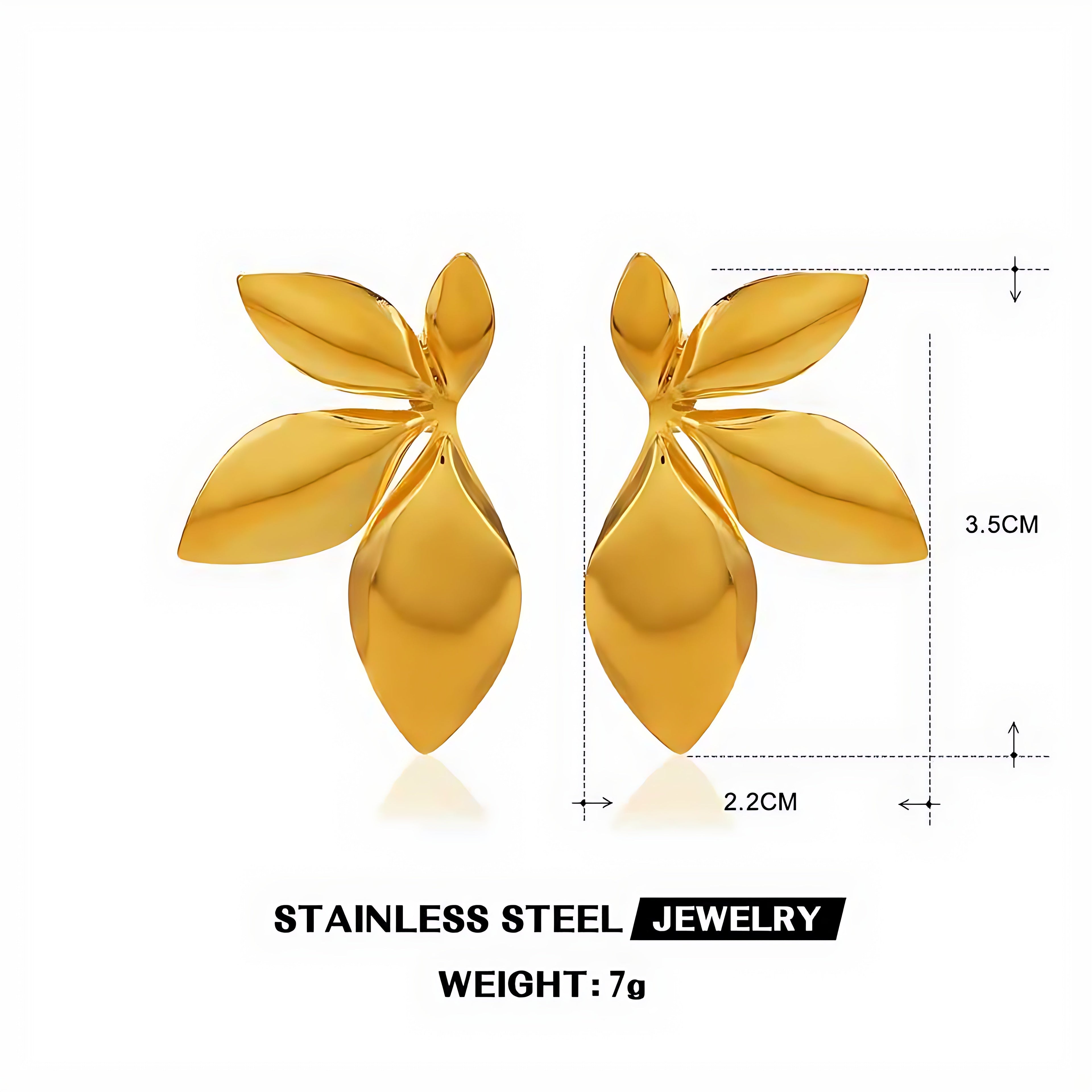 Leaf Asymmetric Earrings - Mirellien Jewelry