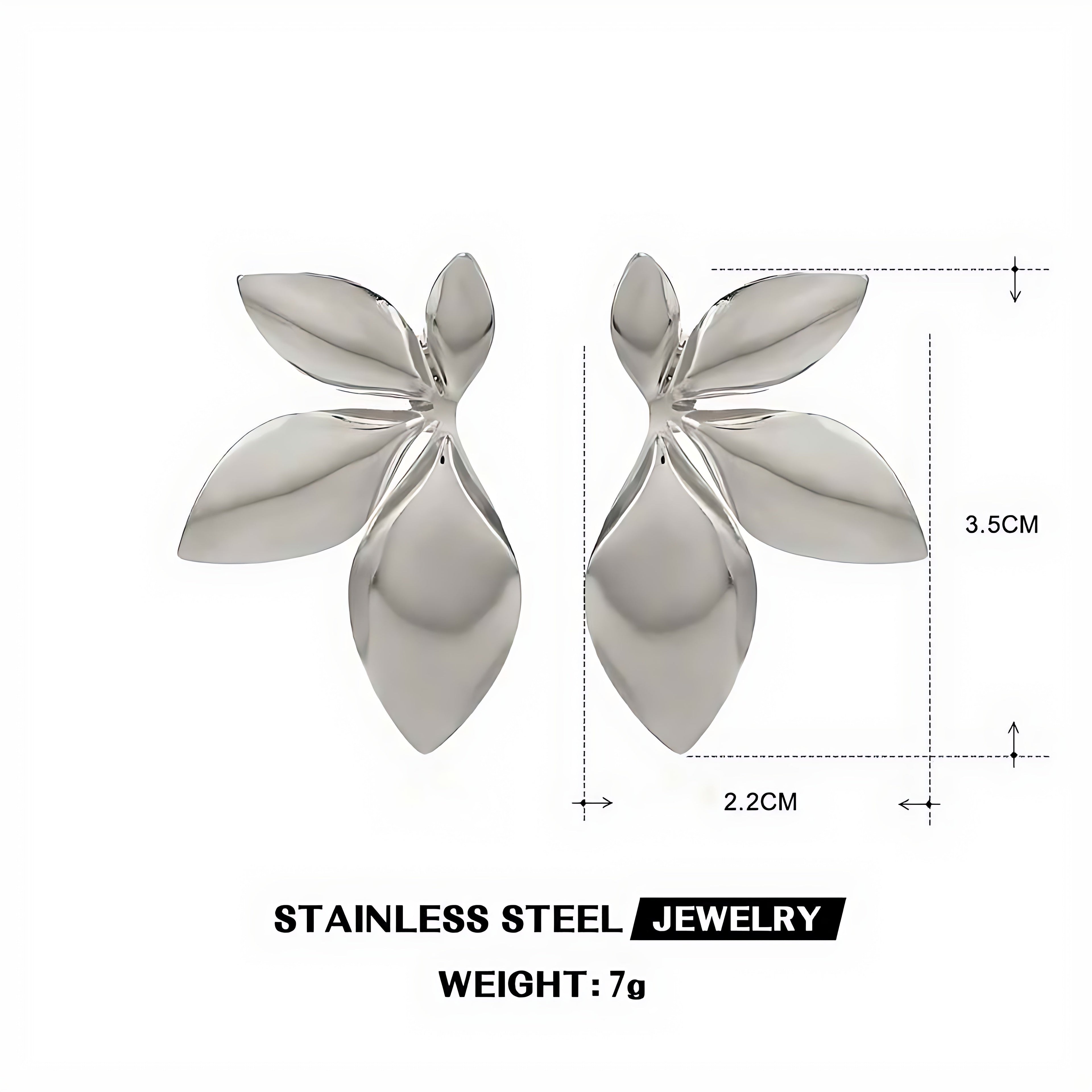 Leaf Asymmetric Earrings - Mirellien Jewelry