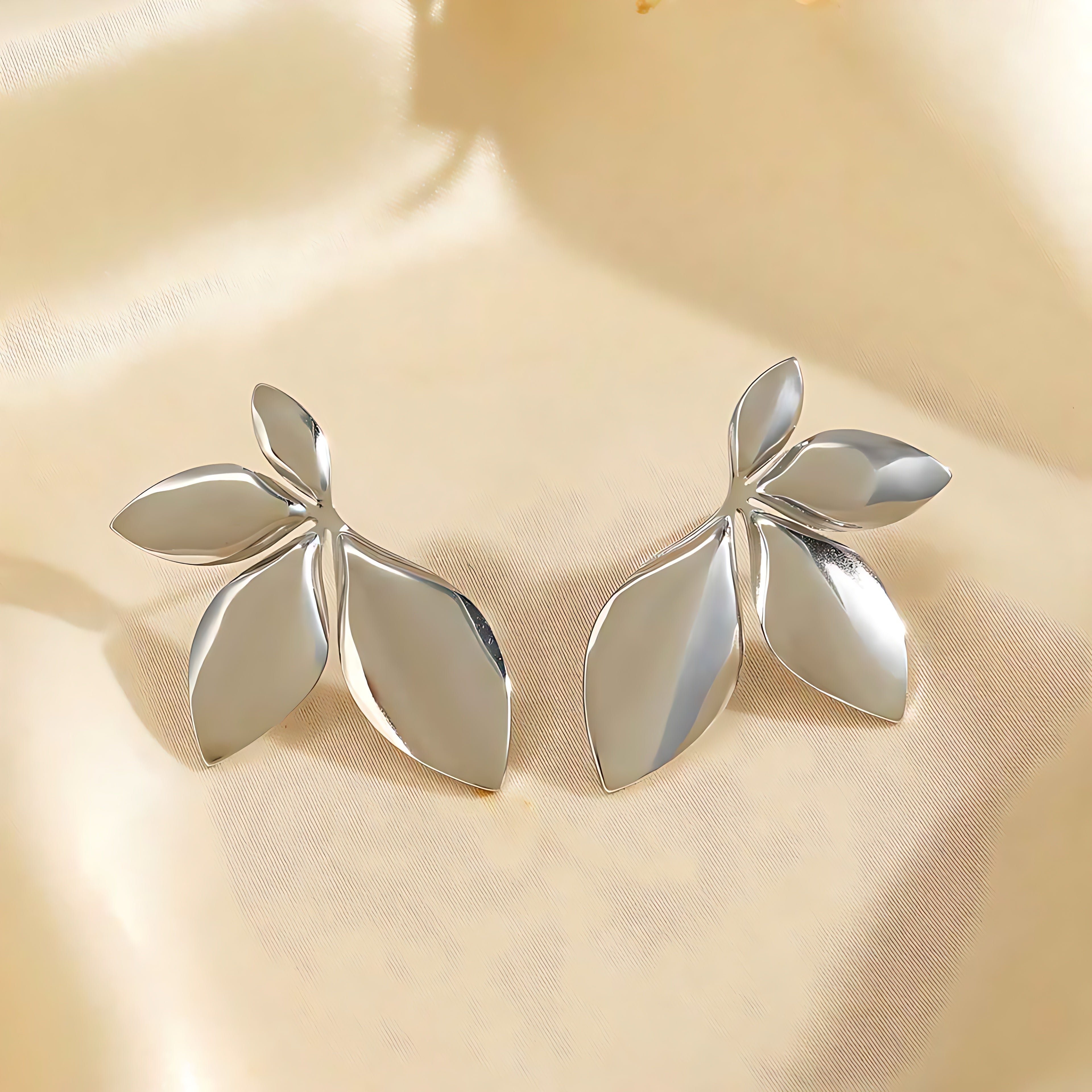 Leaf Asymmetric Earrings - Mirellien Jewelry