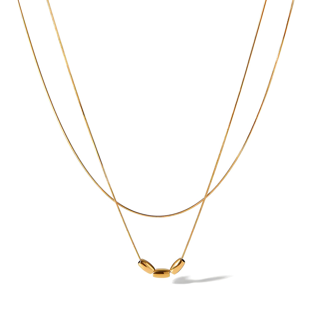 Geometric Snake Bone Chain Necklace - Mirellien Jewelry