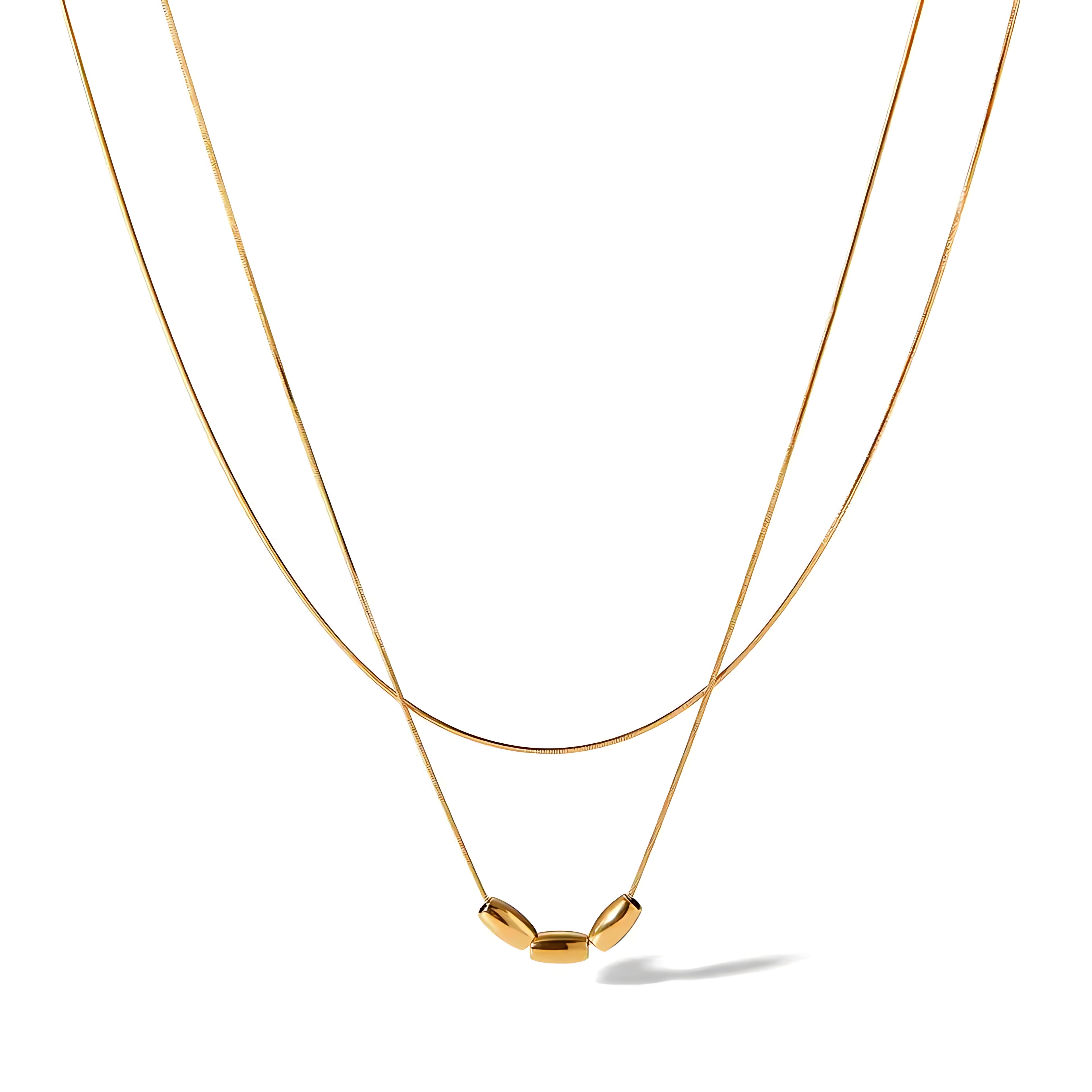 Geometric Snake Bone Chain Necklace - Mirellien Jewelry