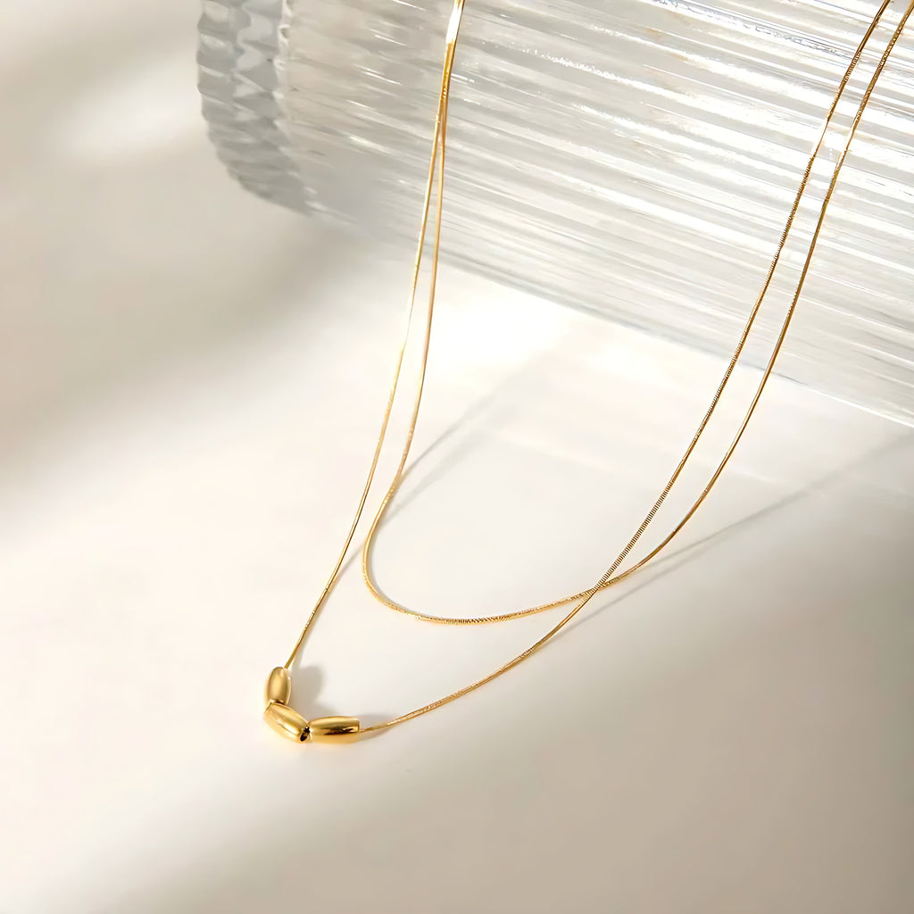 Geometric Snake Bone Chain Necklace - Mirellien Jewelry