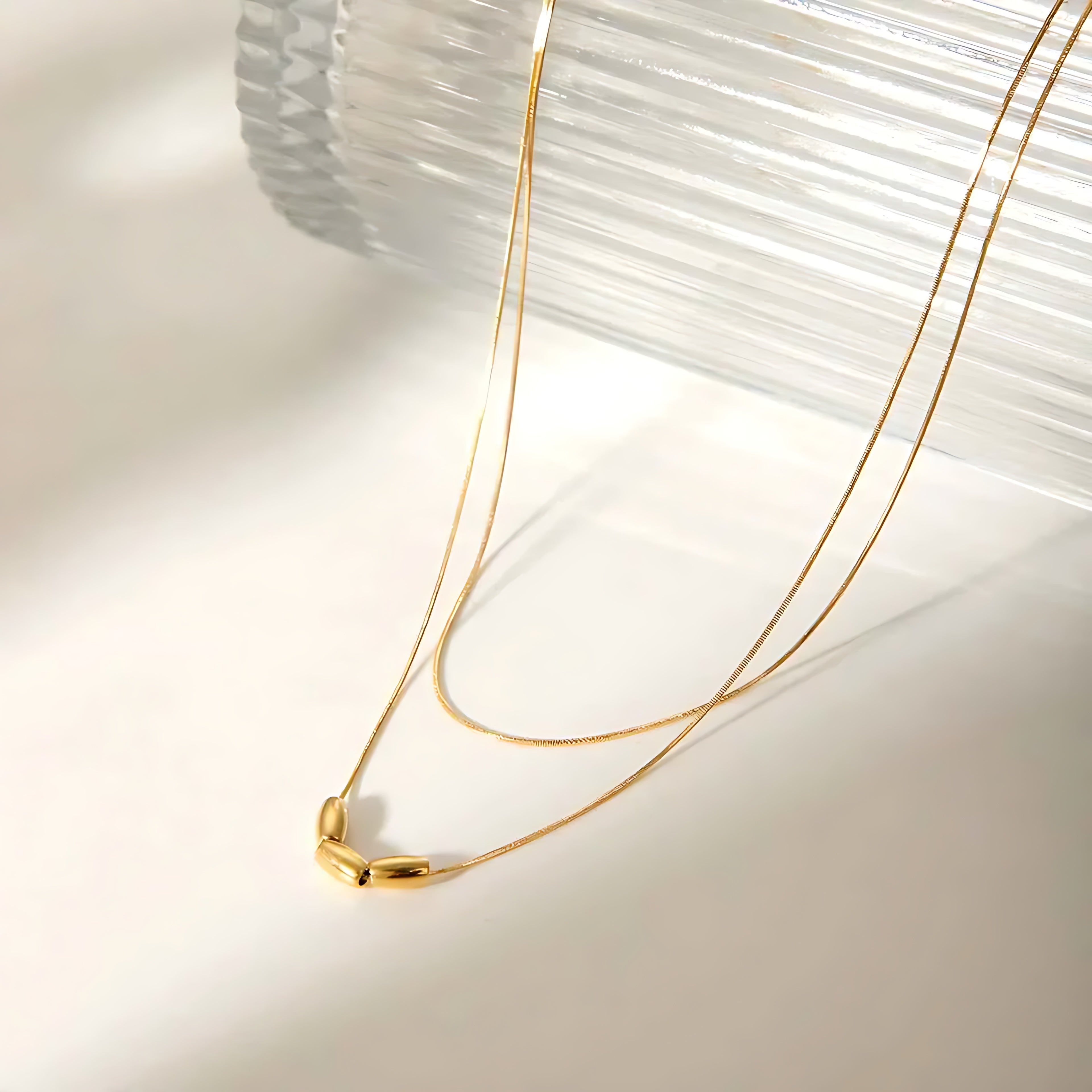 Geometric Snake Bone Chain Necklace - Mirellien Jewelry